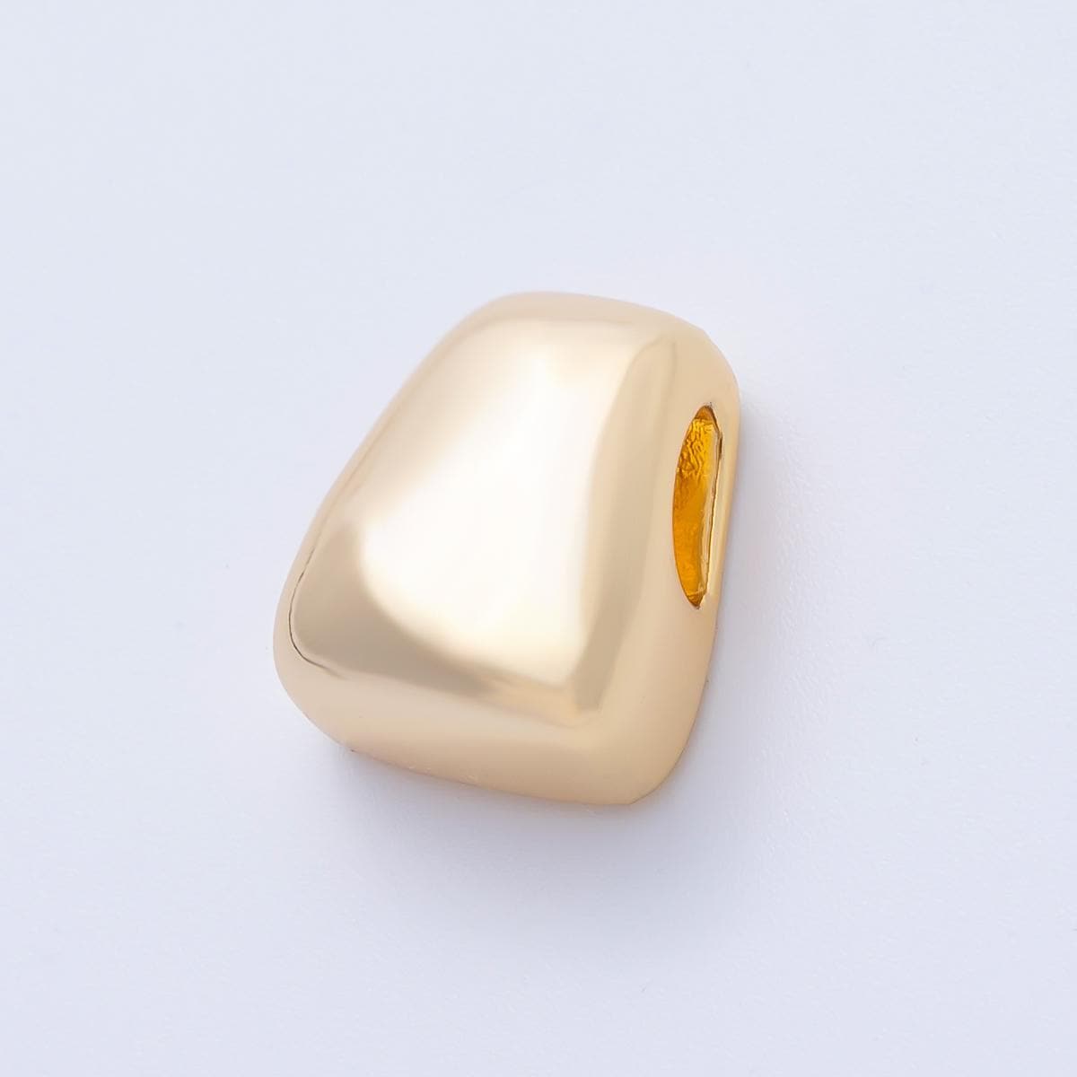18K Gold Filled 17mm Nugget Irregular Geometric Spacer Bead Abstract Statement Bead Minimalist Finding for Necklaces Bracelets | BEADS-00276