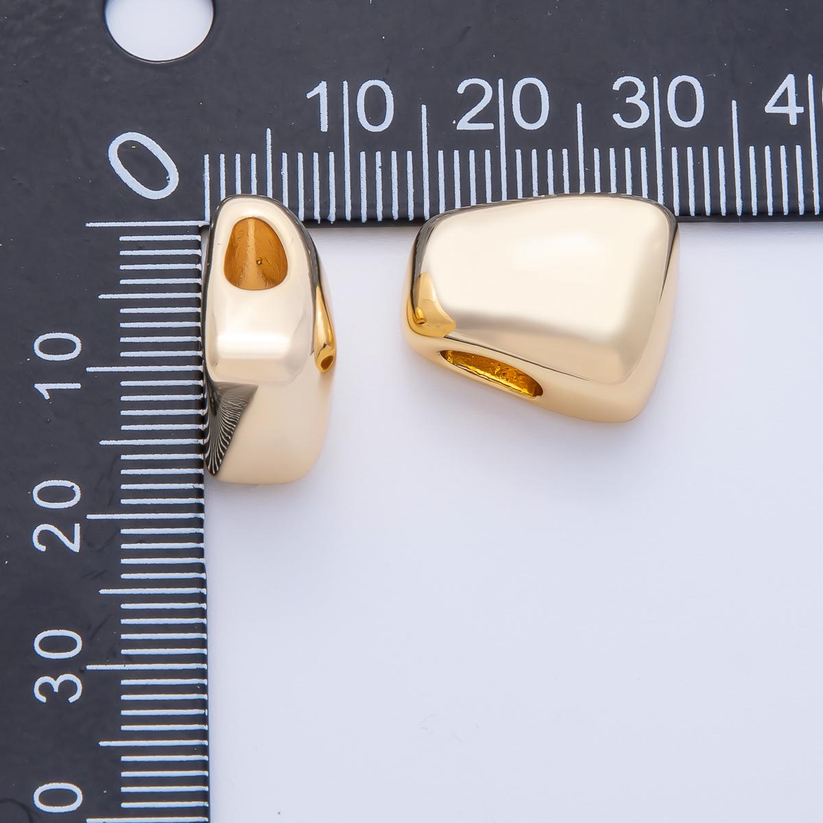 18K Gold Filled 17mm Nugget Irregular Geometric Spacer Bead Abstract Statement Bead Minimalist Finding for Necklaces Bracelets | BEADS-00276
