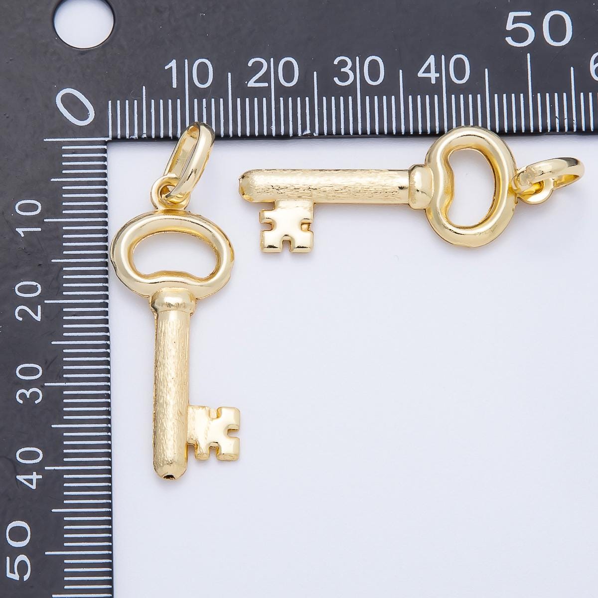 16K Gold Filled 37mm Plain Lucky Key Pendant Symbolic Gift for Her DIY Jewelry Supply for custom Necklace and Bracelet | Charms-00648