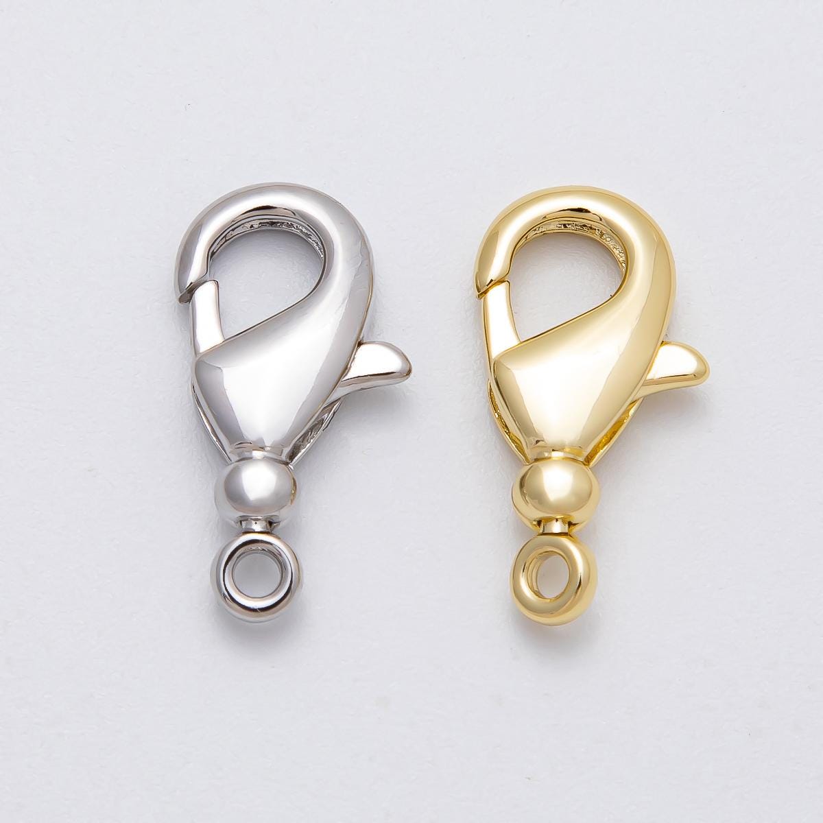 16K Gold Filled 21mm Minimalist Lobster Claw Clasps Findings in Gold & Silver High Polished DIY Jewelry Making Supplies | Findings-00142