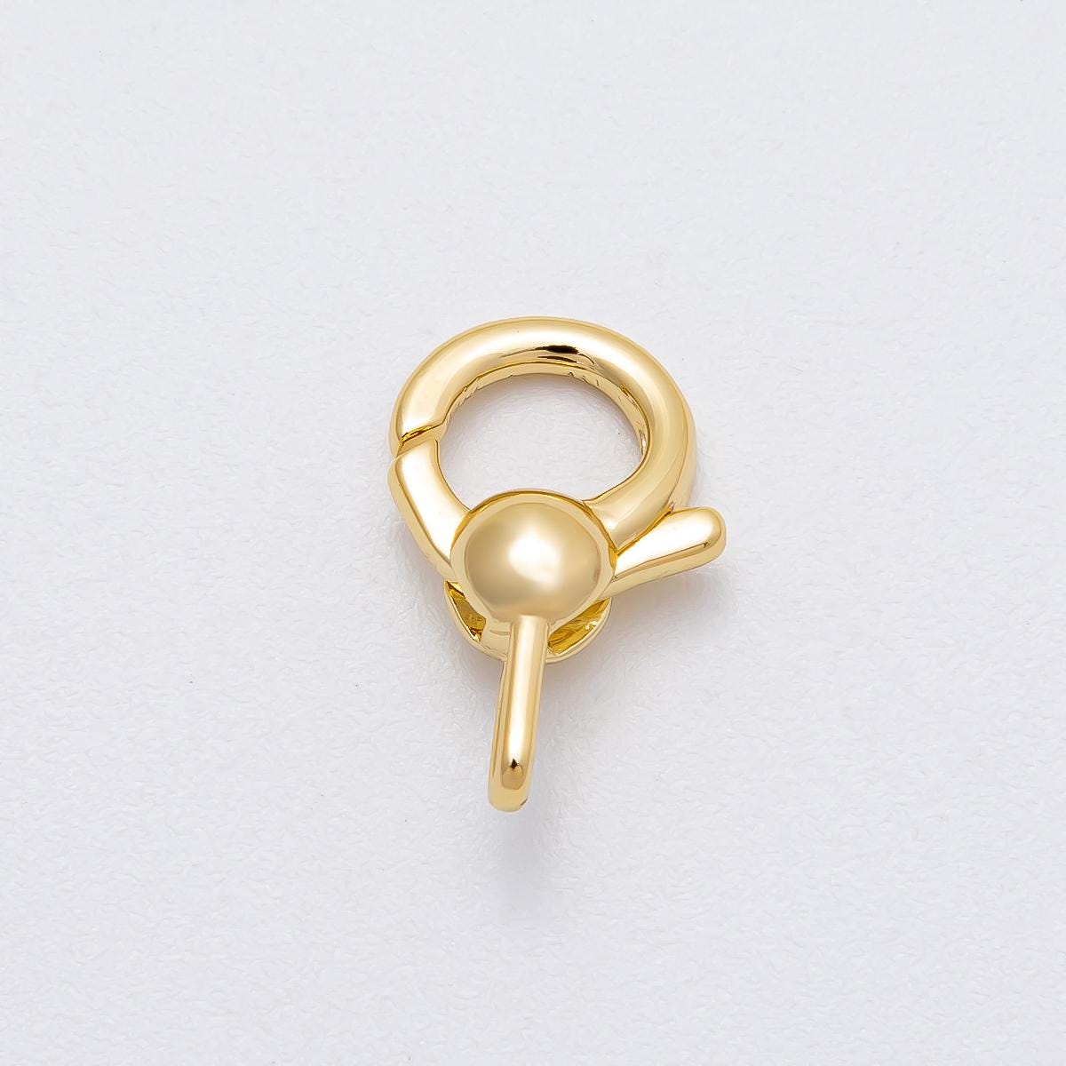 16K Gold Filled 16.5mm Round Lobster Claw Clasps Findings in Gold & Silver Modern Chunky Connector Charm Holder DIY Supply | Findings-00148