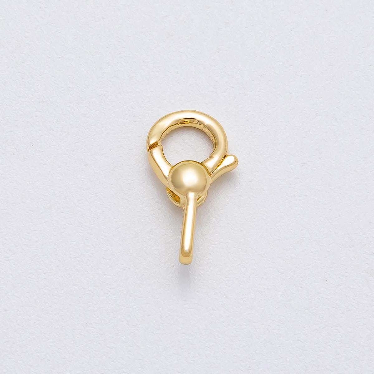 16K Gold Filled 13.5mm Round Lobster Claw Clasps Findings in Gold & Silver Modern Chunky Connector Charm Holder DIY Supply | Findings-00150