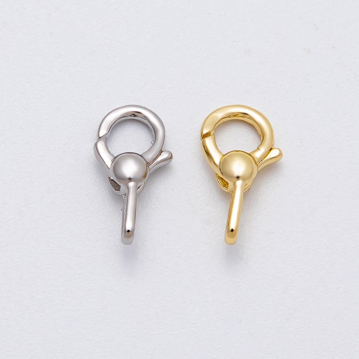 16K Gold Filled 13.5mm Round Lobster Claw Clasps Findings in Gold & Silver Modern Chunky Connector Charm Holder DIY Supply | Findings-00150