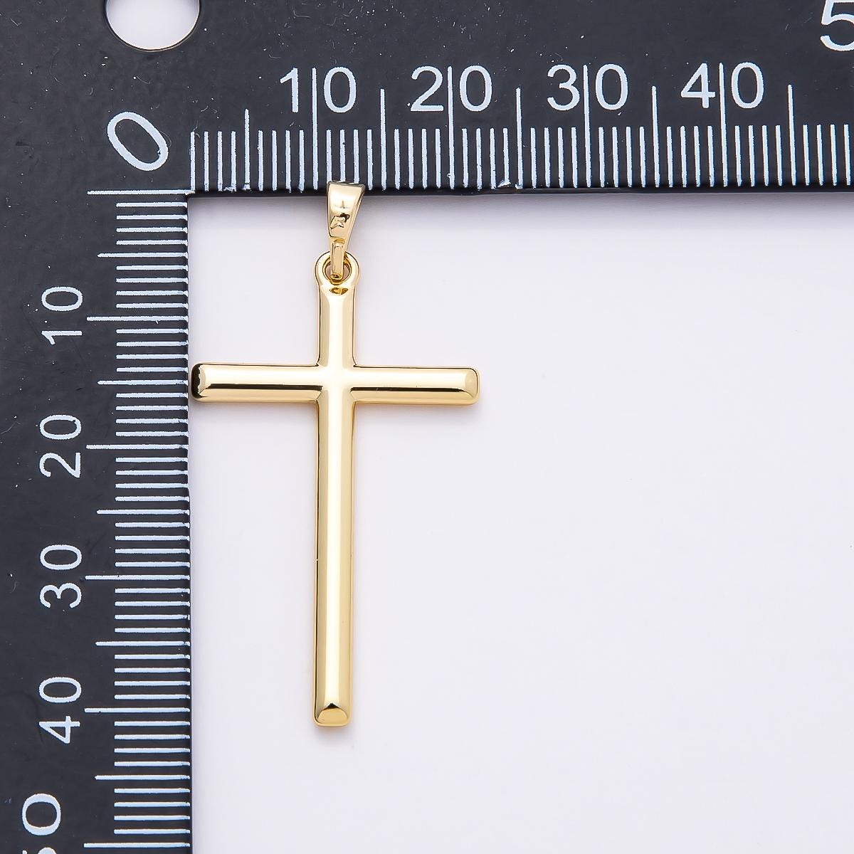 14K Gold Filled 36mm Plain Religious Cross Charm Minimalist Crucifix Religious Jewelry DIY Supply for custom Necklace | Charms-00666