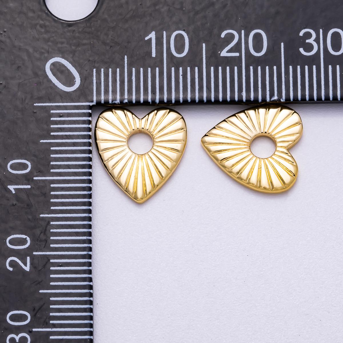 16K Gold Filled 13mm Sunburst Love Heart Spacer Mini Beads Dainty Love Jewelry Making Supplies for Necklace and Bracelets | BEADS-00236