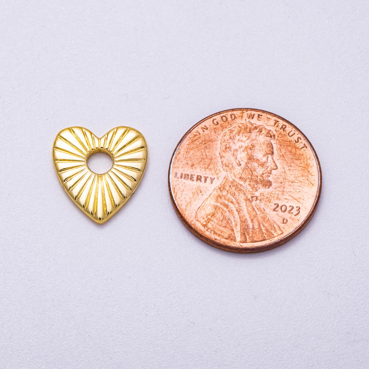 16K Gold Filled 13mm Sunburst Love Heart Spacer Mini Beads Dainty Love Jewelry Making Supplies for Necklace and Bracelets | BEADS-00236
