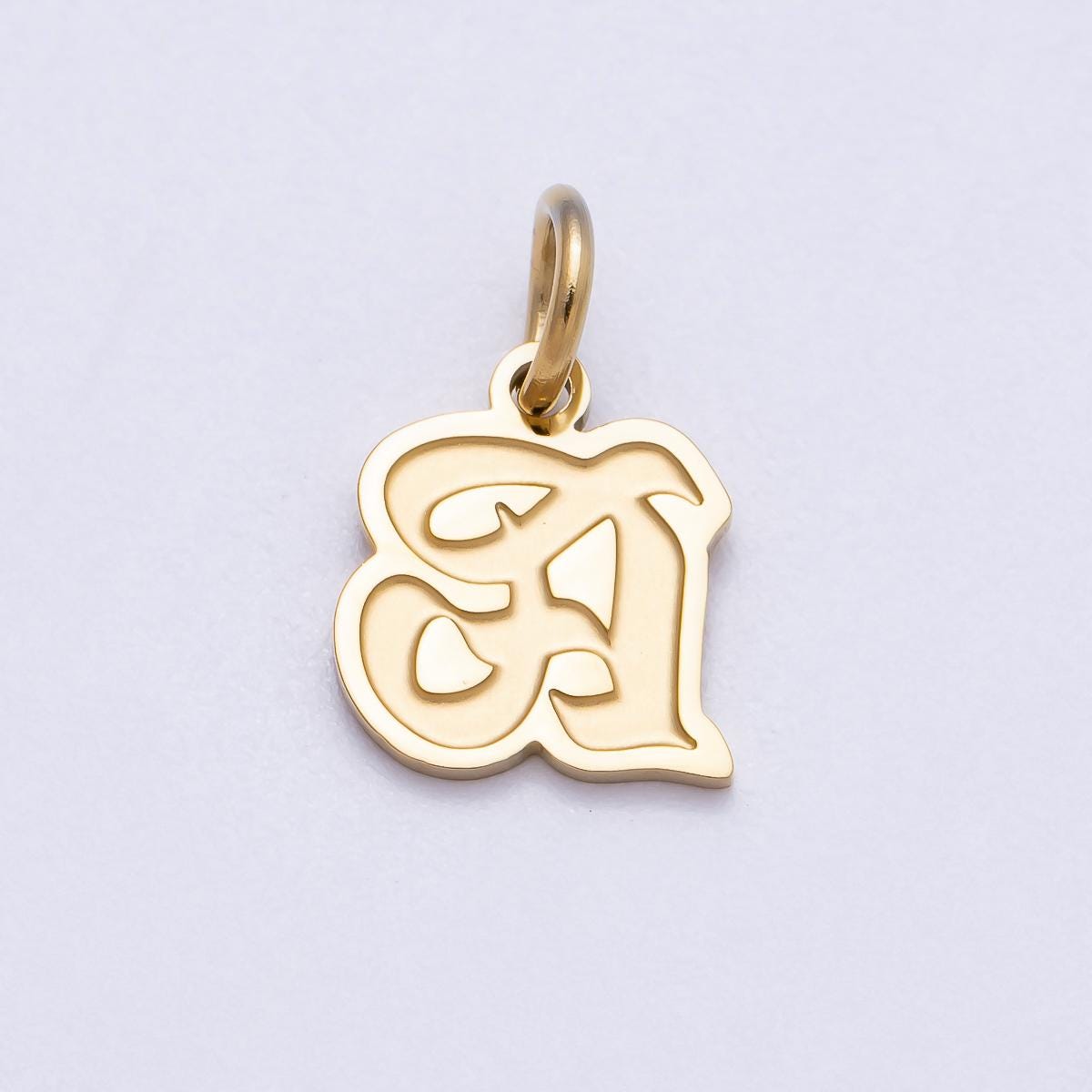 PVD Gold Plated Letter Charm Gold Cursive Alphabet Charm Initial Letter Pendant Personalized Jewelry Stainless Steel Tarnish Free CHARMS-720