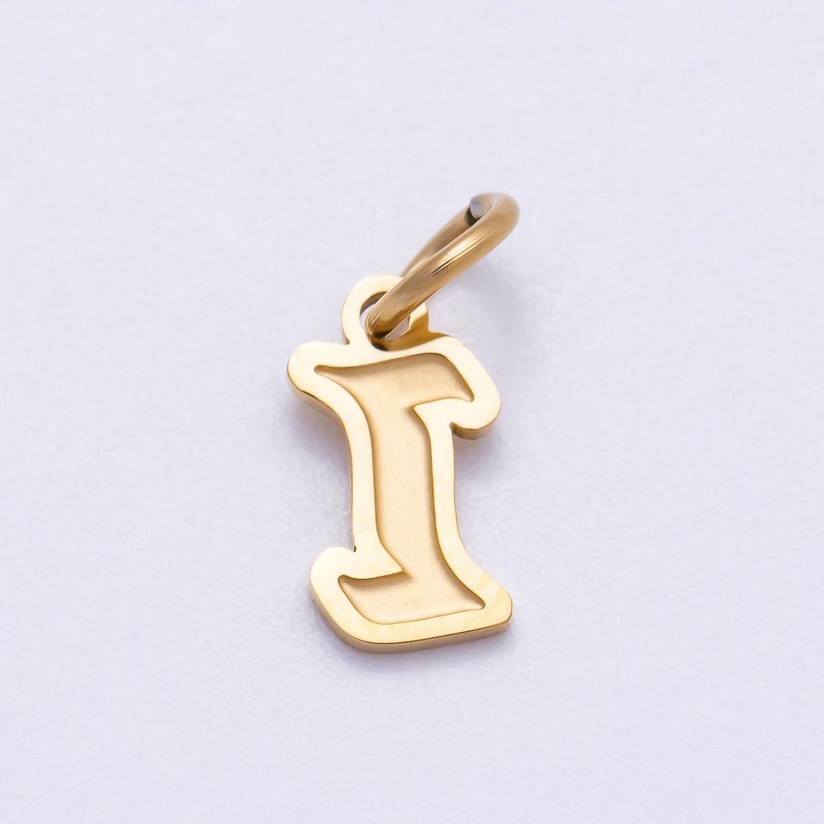 PVD Gold Plated Letter Charm Gold Cursive Alphabet Charm Initial Letter Pendant Personalized Jewelry Stainless Steel Tarnish Free CHARMS-720