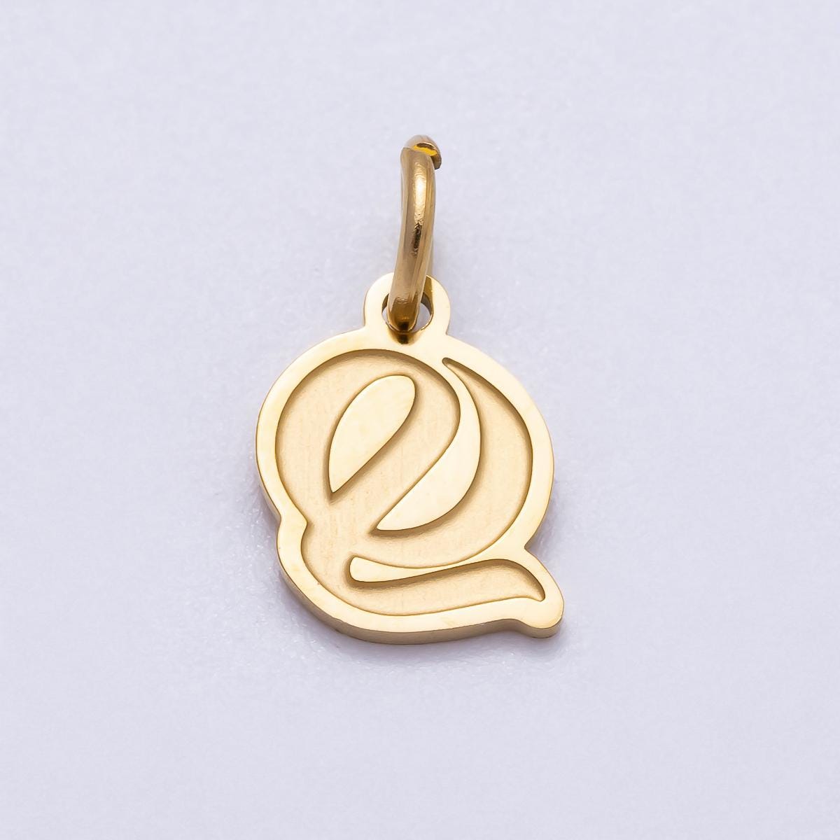 PVD Gold Plated Letter Charm Gold Cursive Alphabet Charm Initial Letter Pendant Personalized Jewelry Stainless Steel Tarnish Free CHARMS-720