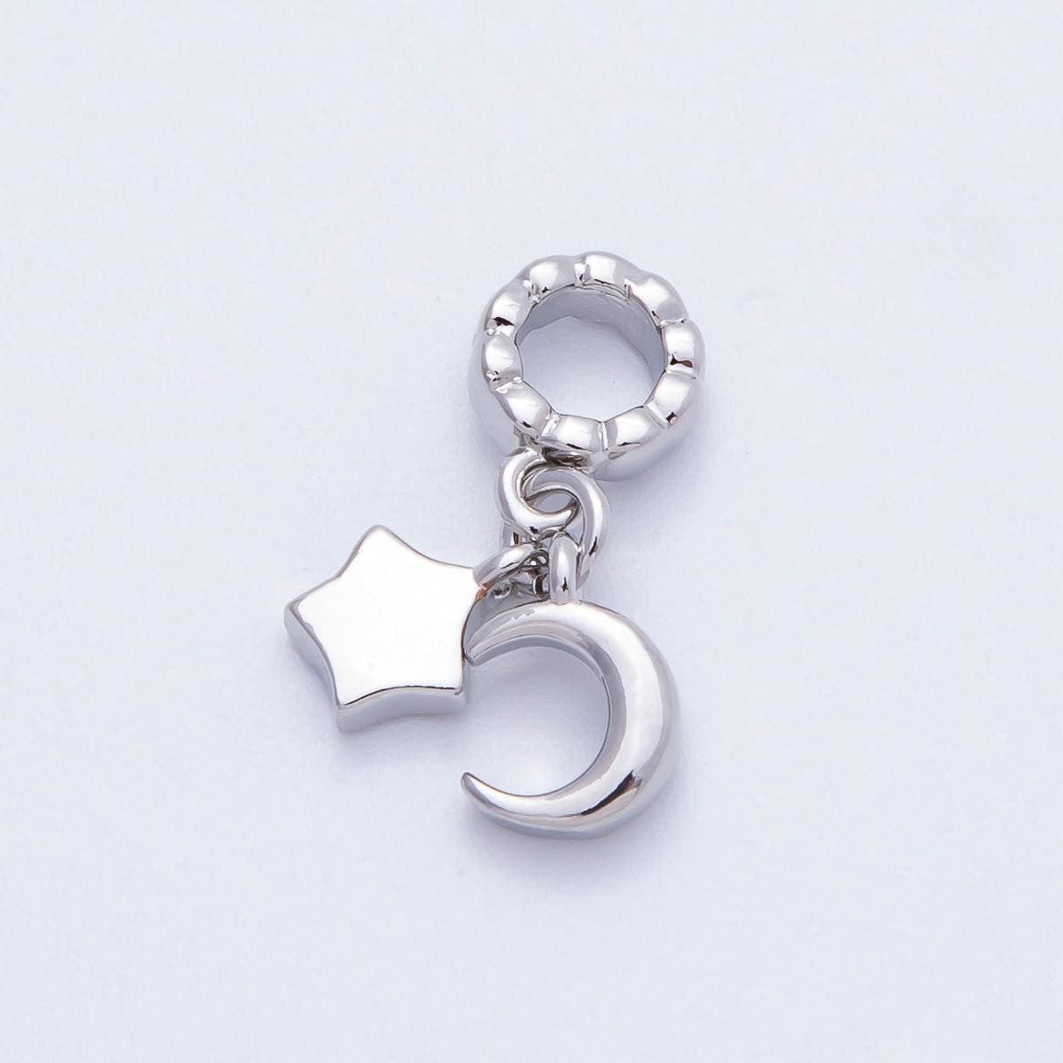 18k gold filled Celestial charm Moon Star theme rondelle bail drop pendant bracelet | CHARMS-718