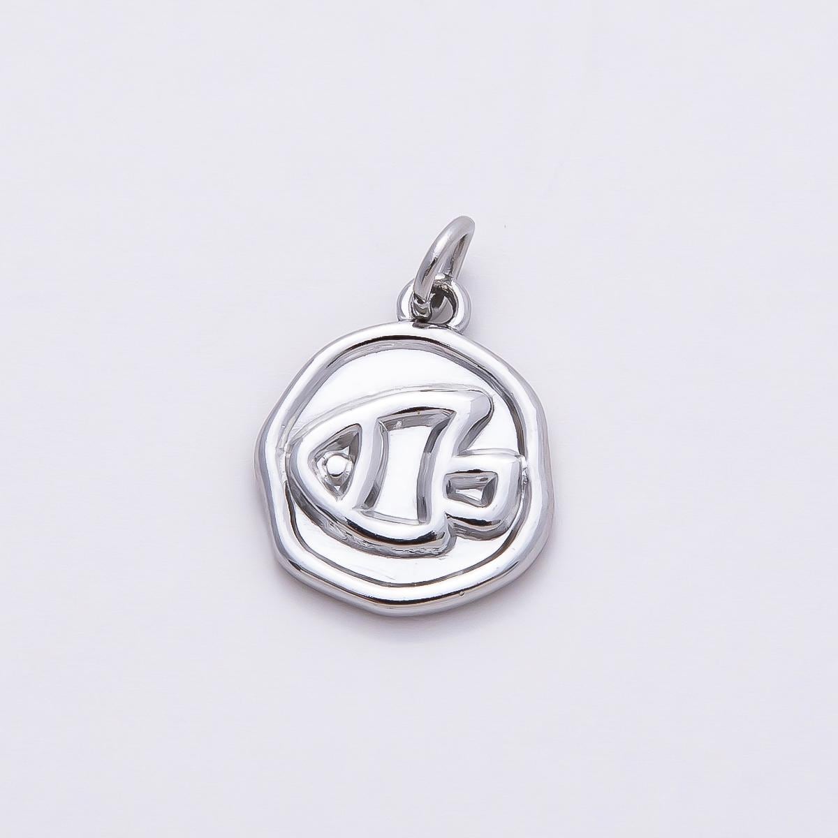 18k Stainless Steel 16mm Gold and Silver Fish Wax Seal Charm Marine Coin Pendant DIY Ocean Jewelry Supply for custom necklace | CHARMS-00702