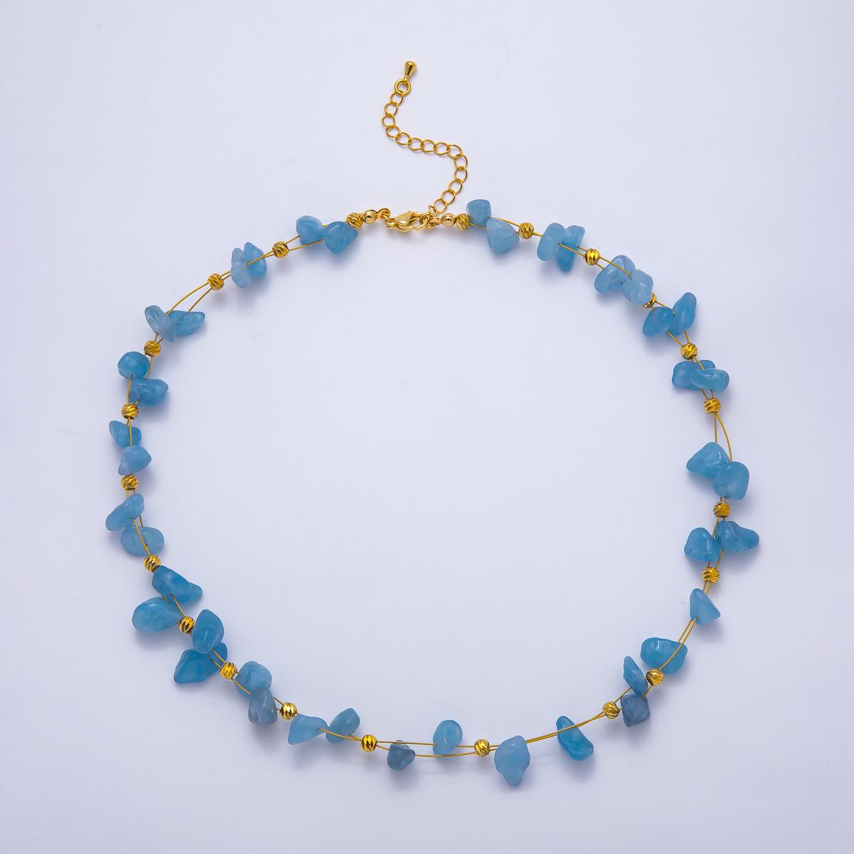 Handmade Rainbow Chipped Gemstone Necklace in Rose Quartz Aventurine, Amethyst Candy Jewelry 24k Gold Filled WA-4413