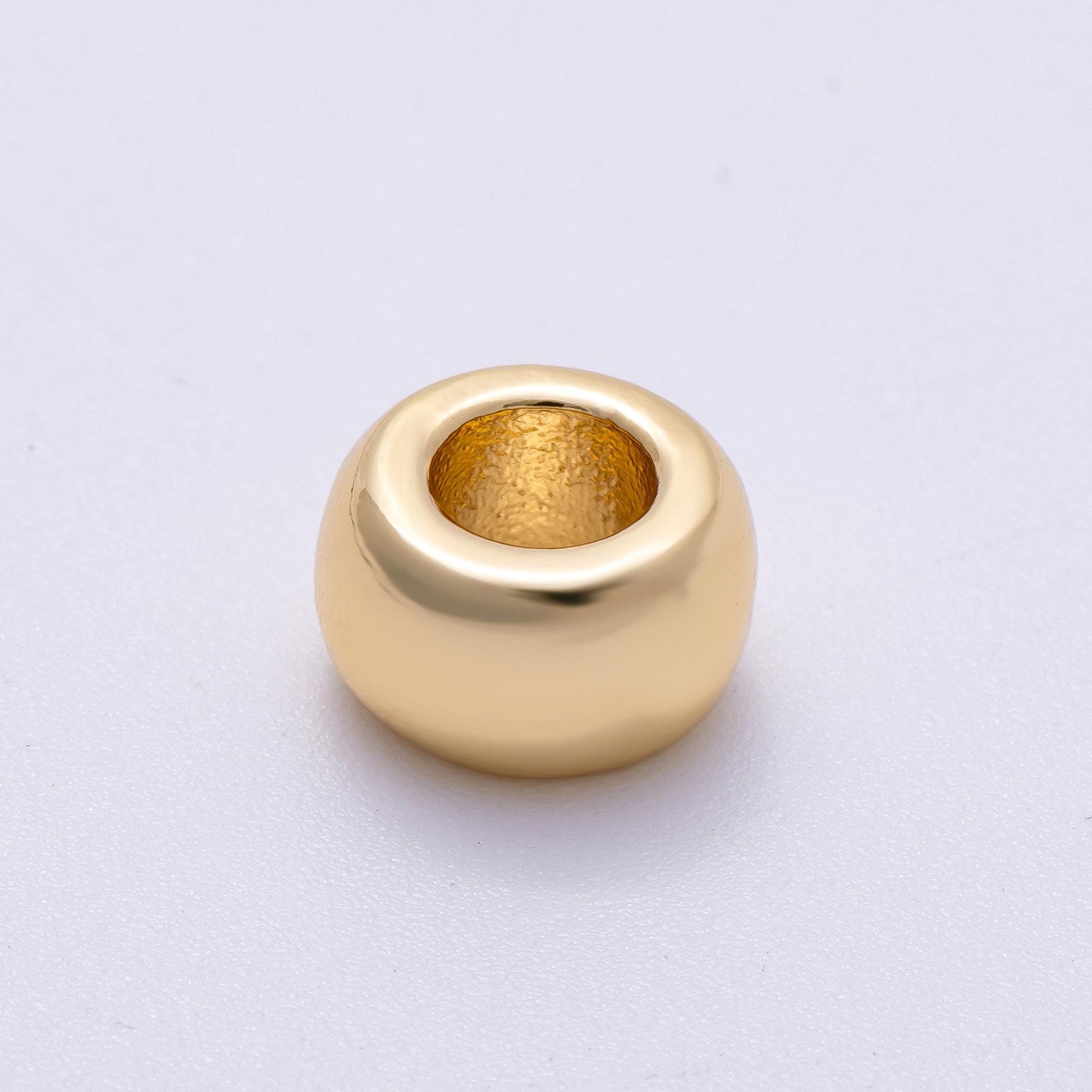 16K Gold Filled 10mm Chubby Round Thick Spacer Rondelle in Gold & Silver Flat Jewelry Findings DIY Supply for Custom Necklace | Beads-00239