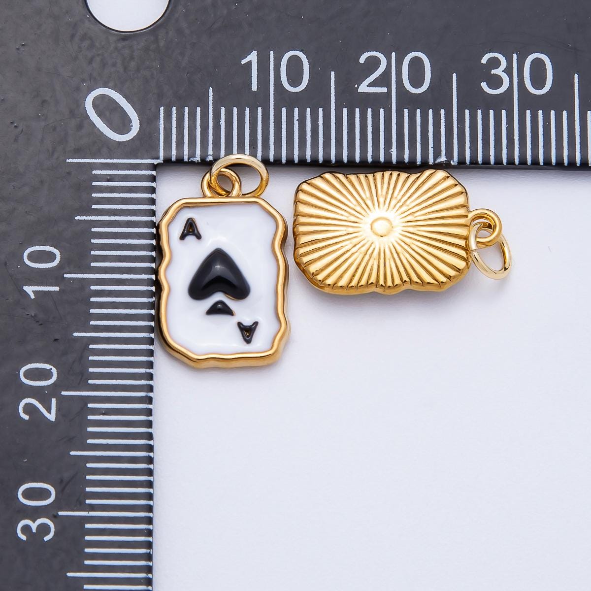 PVD Stainless Steel 17mm Black & White Ace of Spades Charm Poker Card Pendant DIY Jewelry Finding custom Necklace Bracelet | Charms-00712