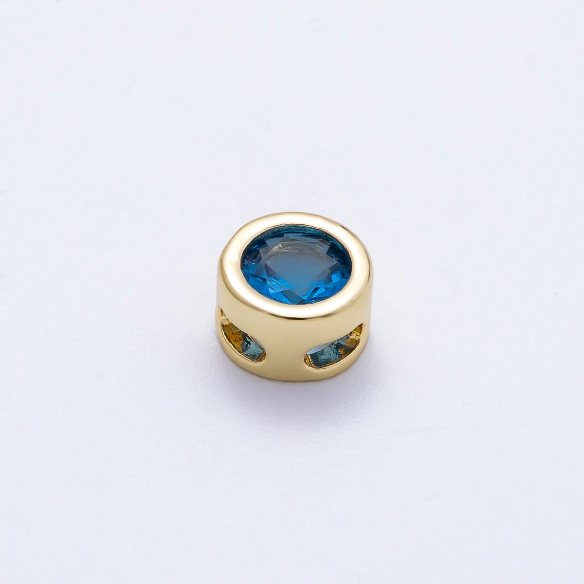16k Gold Filled 8mm Birthstone Spacer Beads Crystal Rondelle Slider Charms Gemstone custom Jewelry Making Necklace Bracelet | BEADS-00278