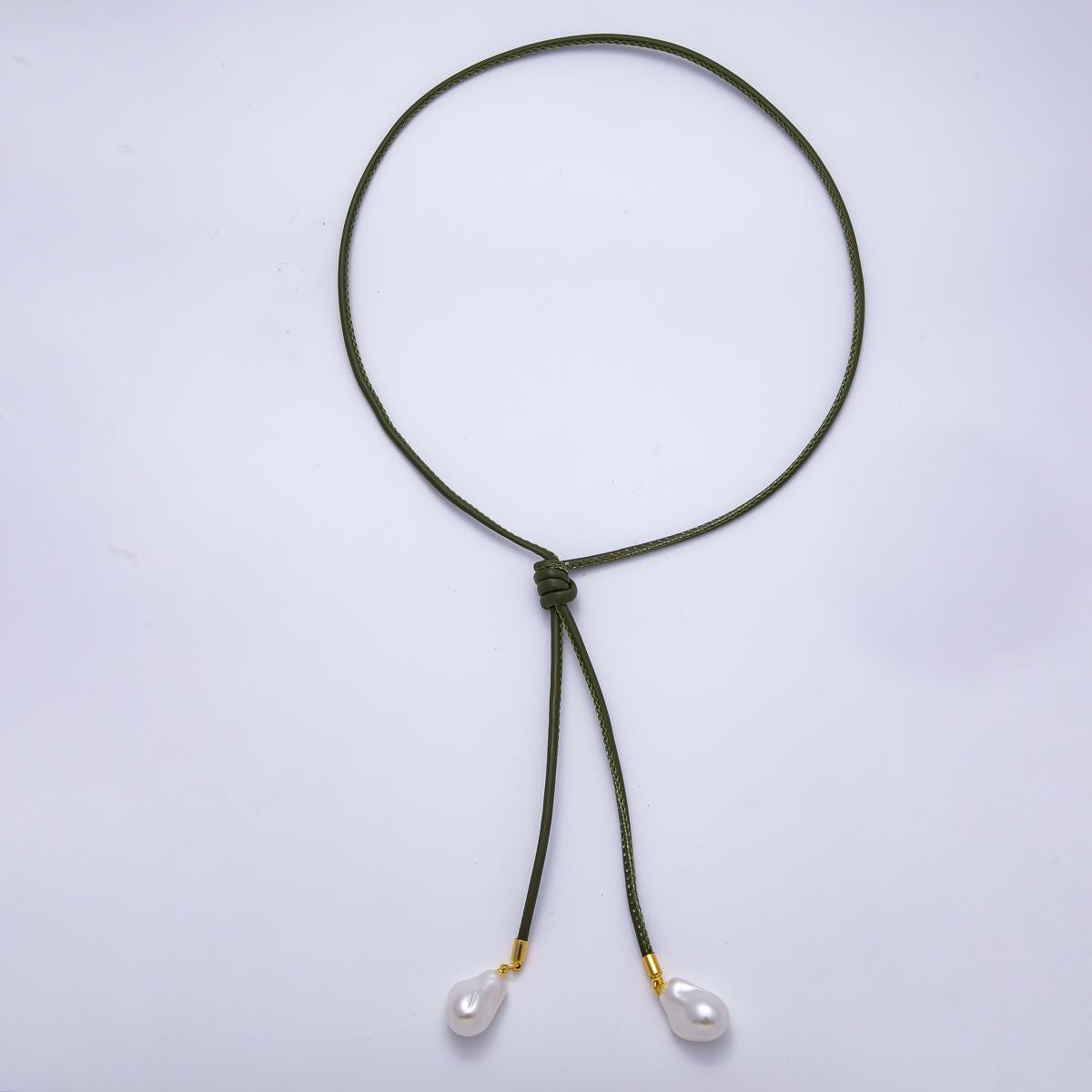 Dainty Soft Leather feel Lariat Knot Tied Necklace for Cord Necklace Supply | WA-4369