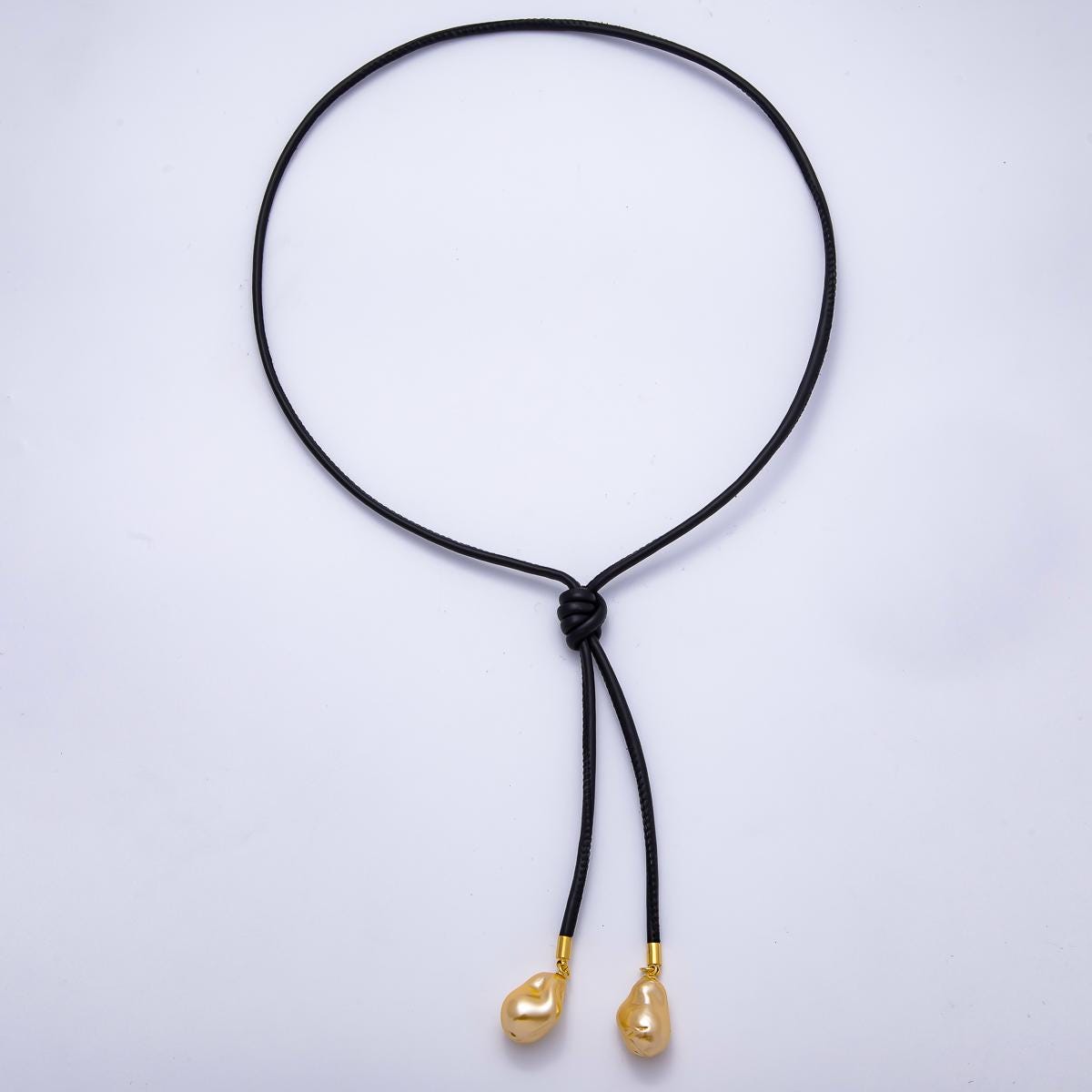 Dainty Soft Leather feel Lariat Knot Tied Necklace for Cord Necklace Supply | WA-4369