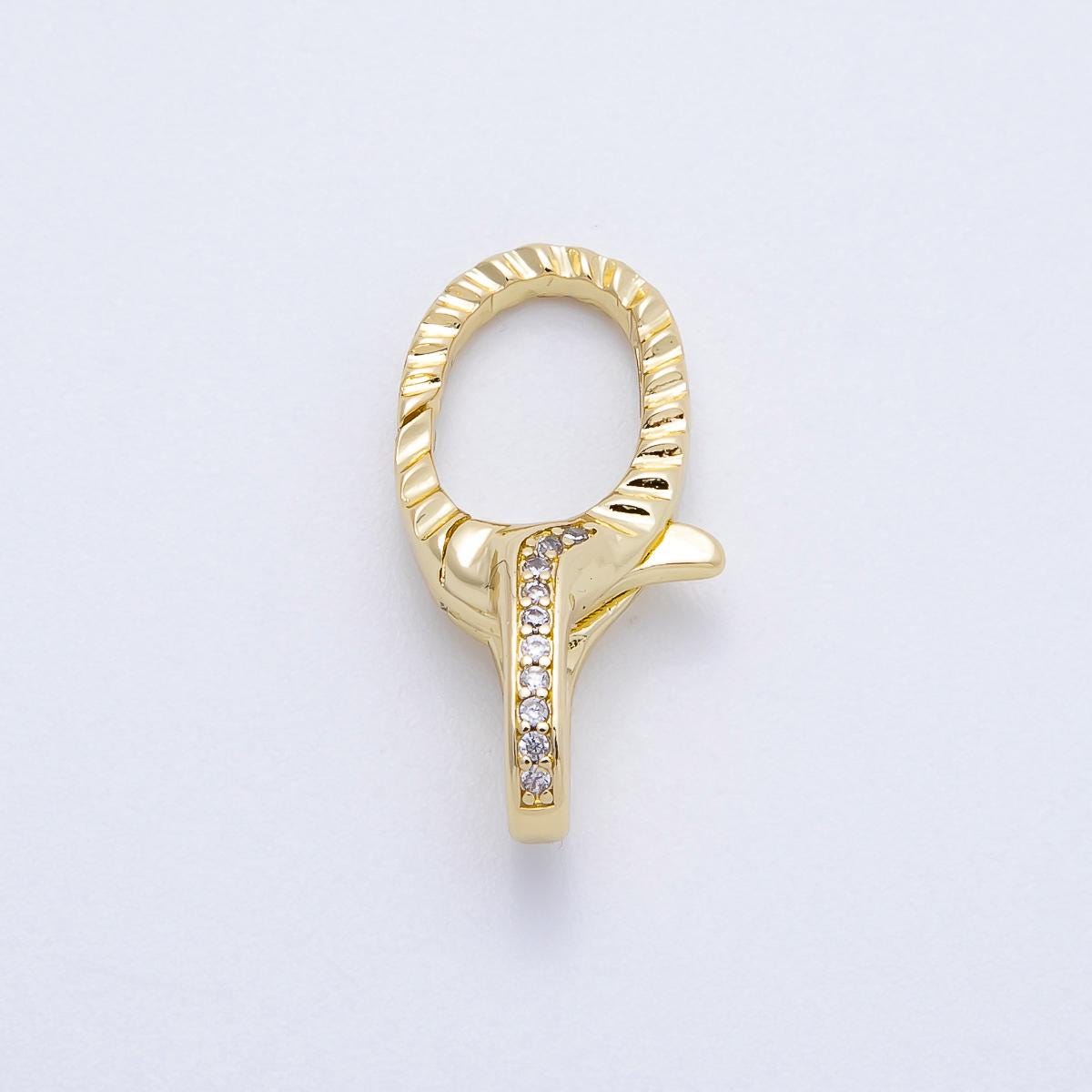 18K Gold Filled Textured Round Lobster Clasps Minimalist End Clasp for DIY Jewelry Findings-00160