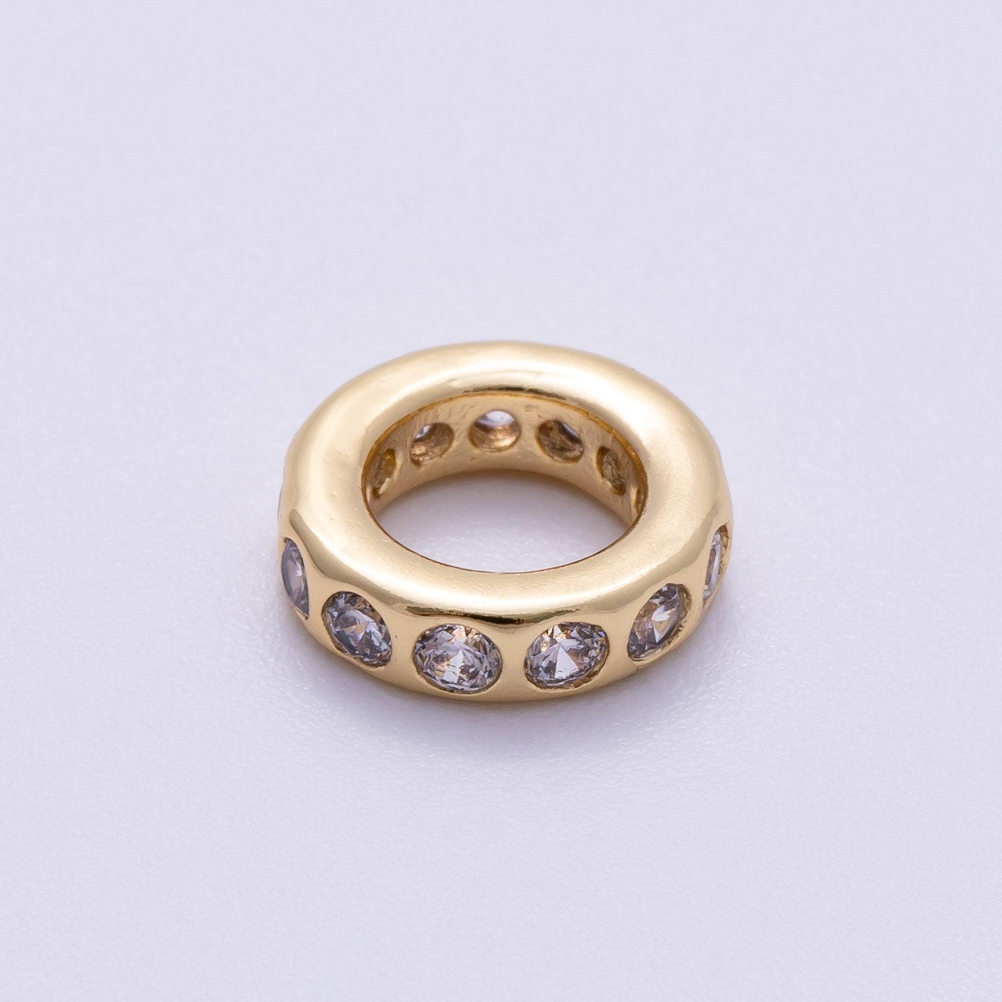 Birthstone Bead Spacer Charm 10mm 14k Gold Filled Gemstone Rondelle Charms with Big Hole for Bracelet, Necklace Component Beads-248
