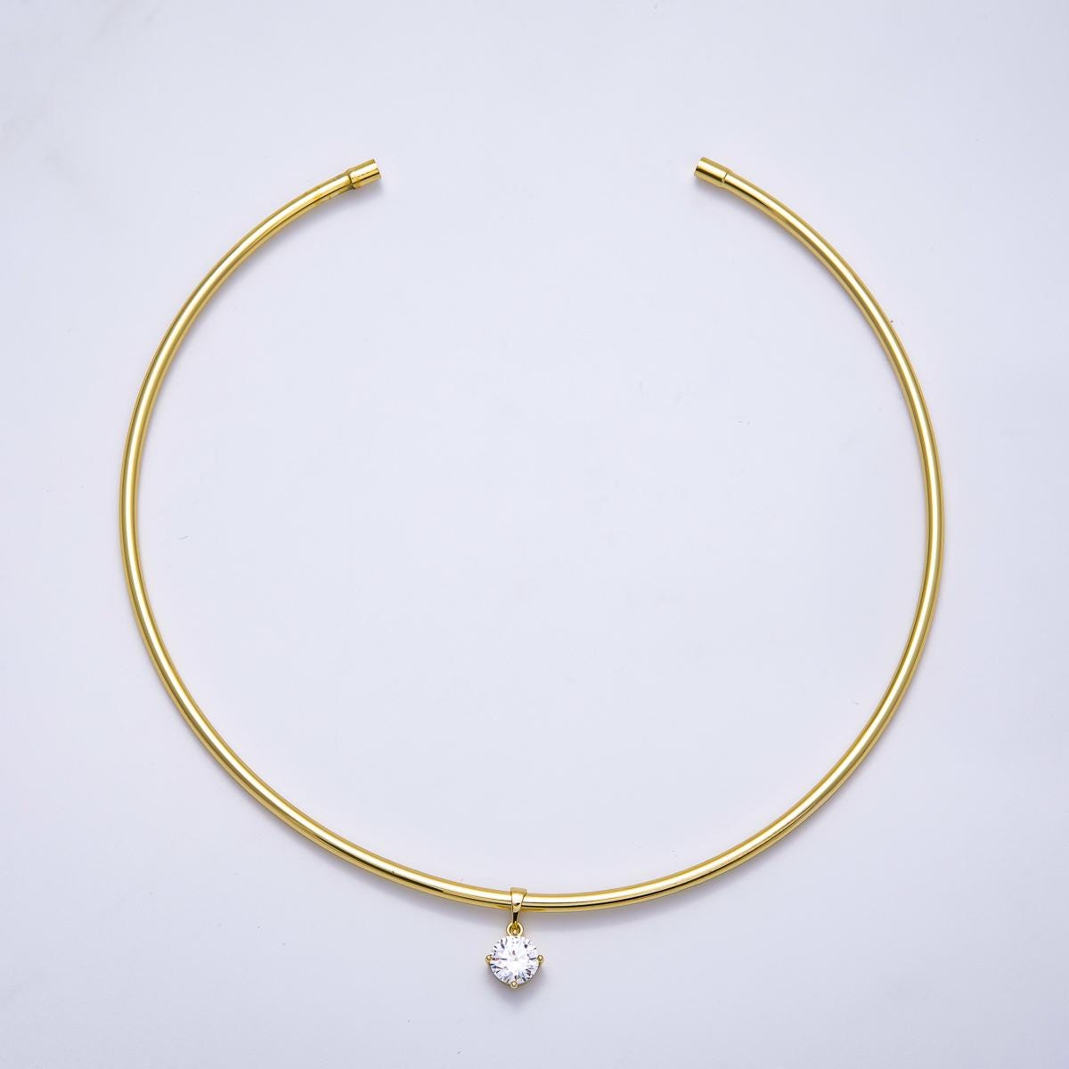 New Gold Collar necklace with Cz Charm for minimalist jewelry cuff necklace WA-4363