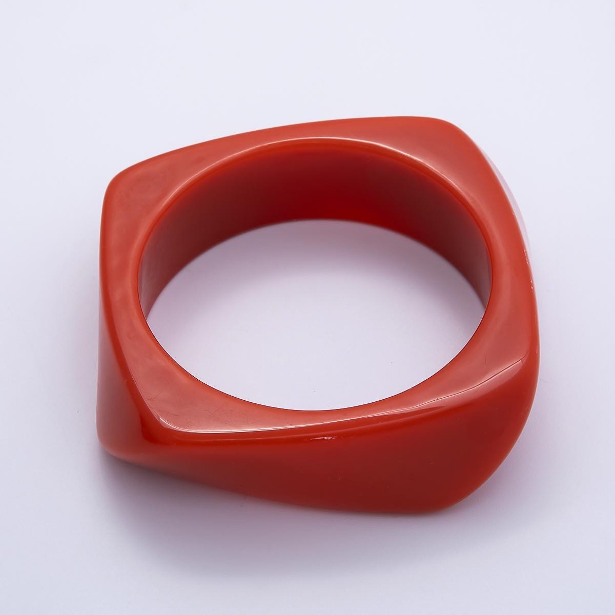 Chunky Resin Square Bracelet 84mm Colorful Acrylic Bangle Transparent Y2K Statement Piece Bold Geometric Band