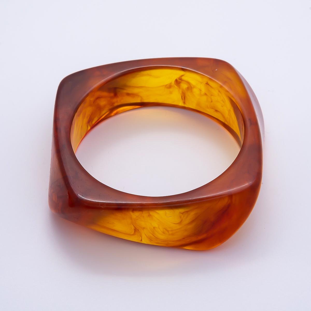 Chunky Resin Square Bracelet 84mm Colorful Acrylic Bangle Transparent Y2K Statement Piece Bold Geometric Band
