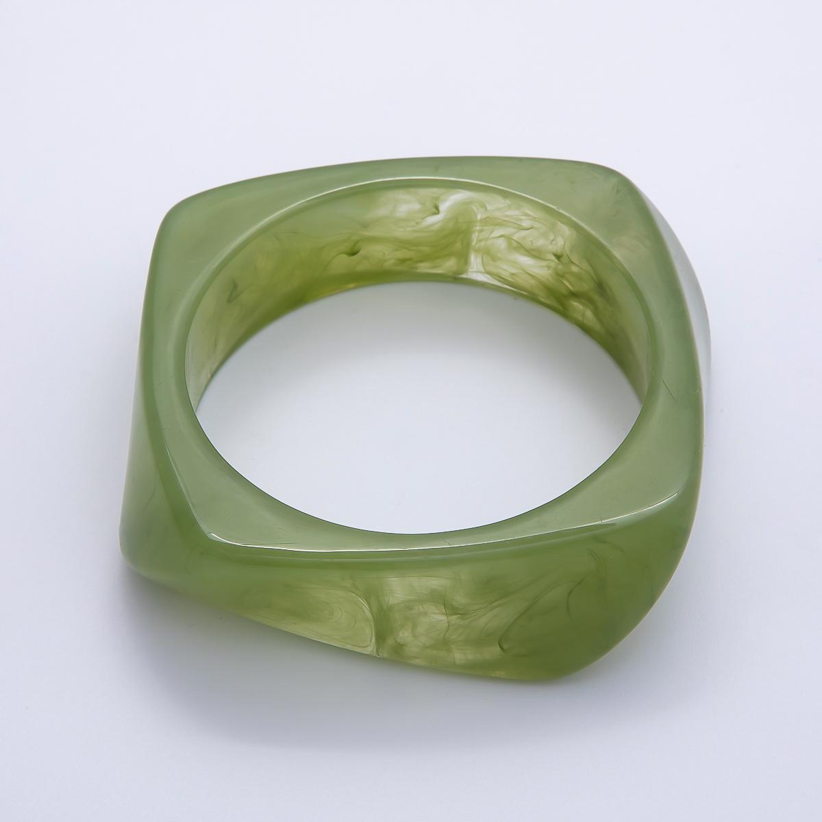 Chunky Resin Square Bracelet 84mm Colorful Acrylic Bangle Transparent Y2K Statement Piece Bold Geometric Band