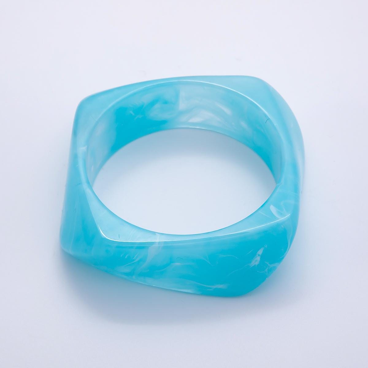 Chunky Resin Square Bracelet 84mm Colorful Acrylic Bangle Transparent Y2K Statement Piece Bold Geometric Band