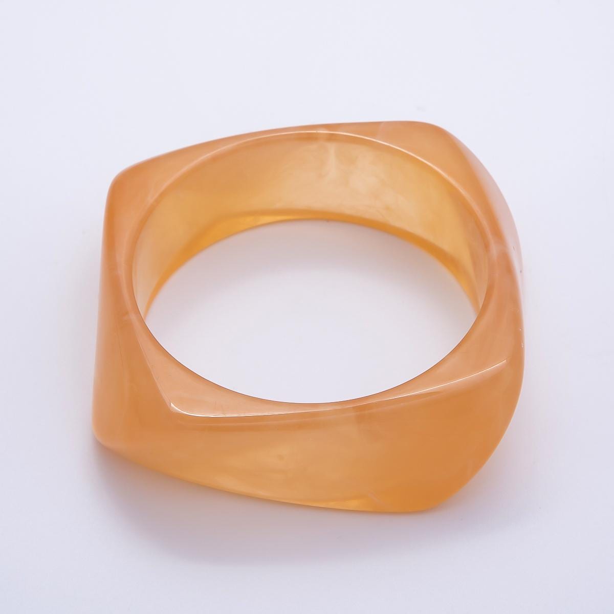 Chunky Resin Square Bracelet 84mm Colorful Acrylic Bangle Transparent Y2K Statement Piece Bold Geometric Band