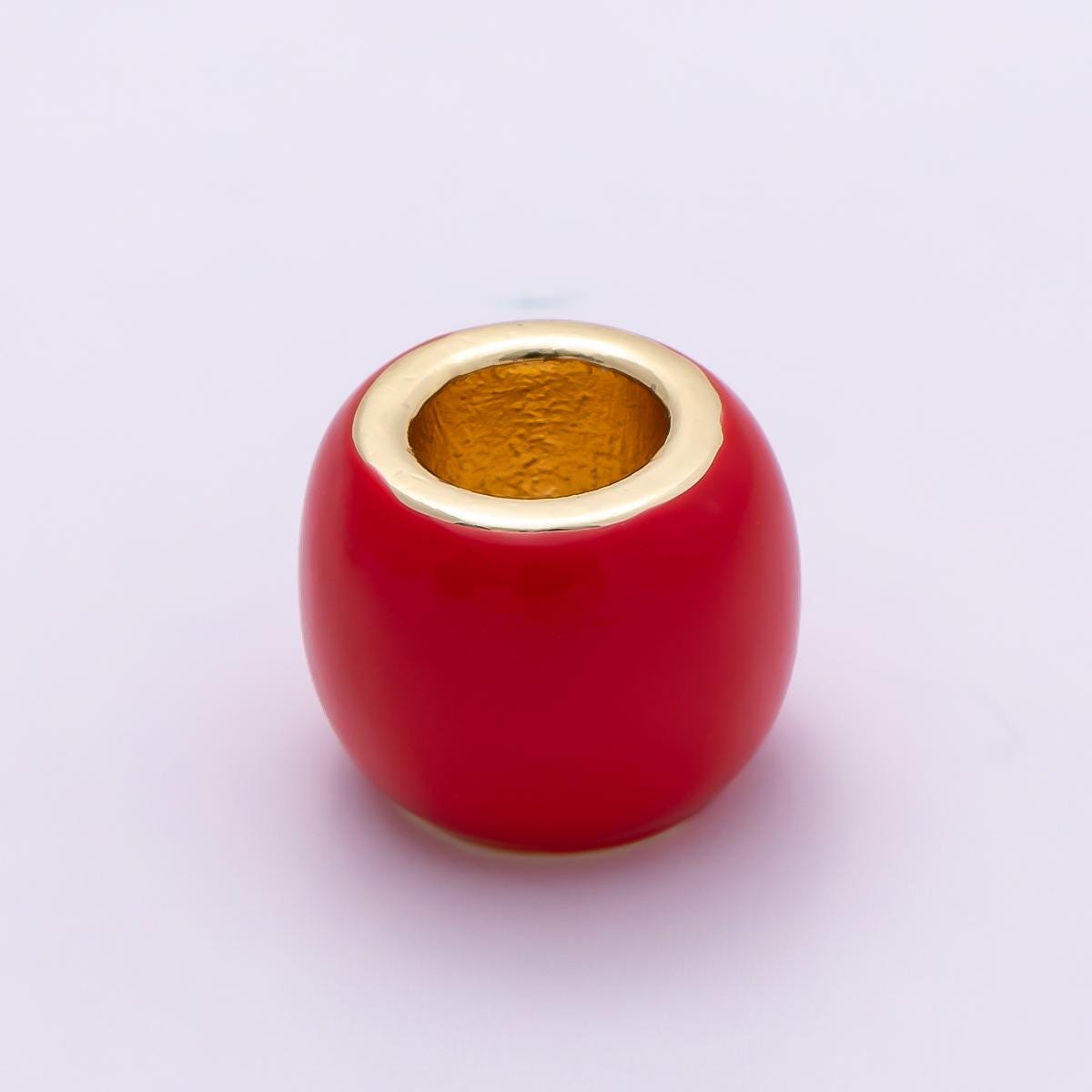 16k Gold Filled 8mm Colorful Enamel Spacer Bead Rondelle Charm Add on for Necklaces and Bracelets DIY Jewelry Making Supply | CHARMS-00302
