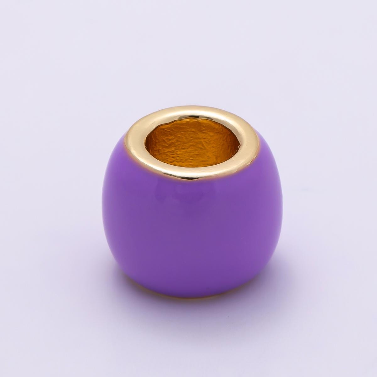 16k Gold Filled 8mm Colorful Enamel Spacer Bead Rondelle Charm Add on for Necklaces and Bracelets DIY Jewelry Making Supply | CHARMS-00302