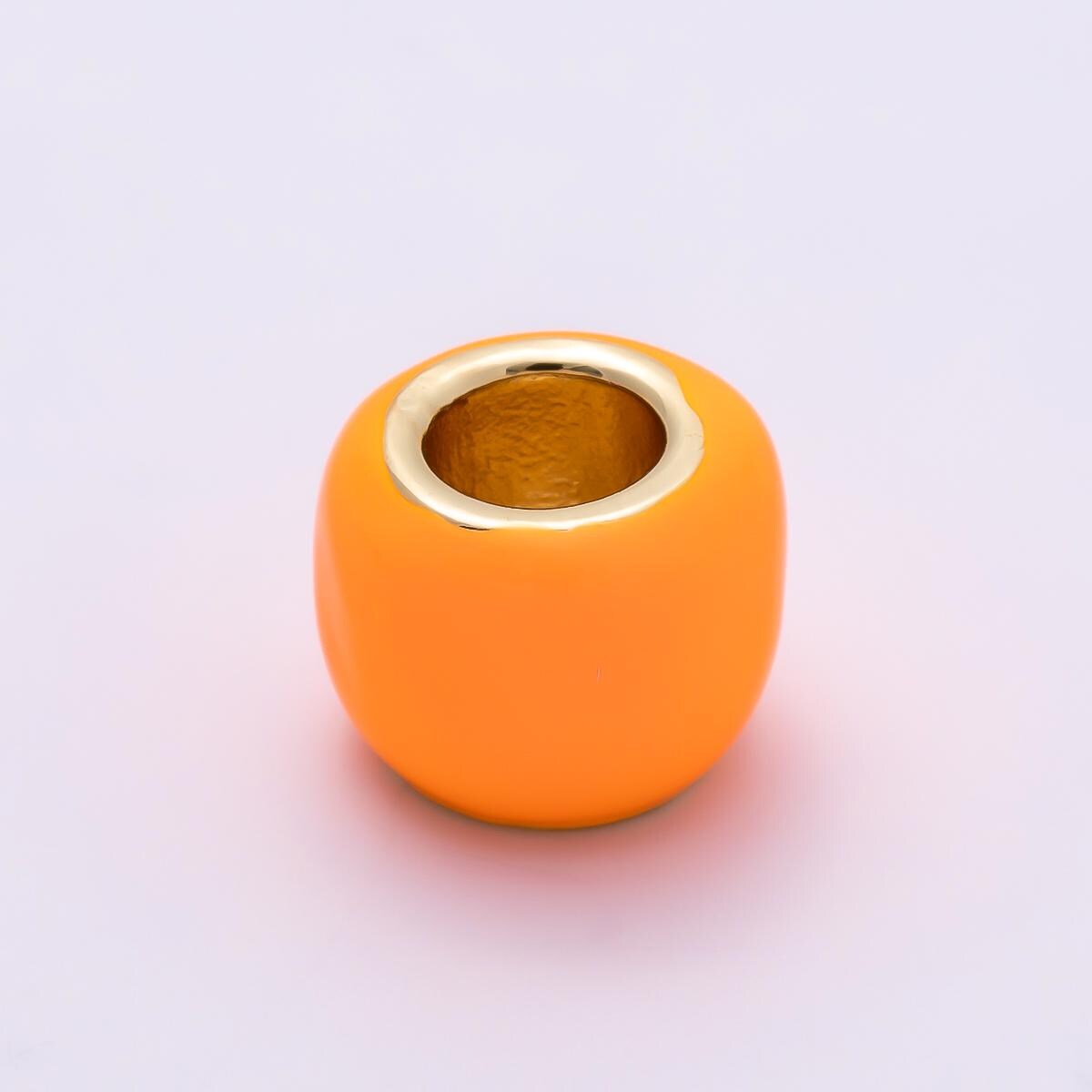 16k Gold Filled 8mm Colorful Enamel Spacer Bead Rondelle Charm Add on for Necklaces and Bracelets DIY Jewelry Making Supply | CHARMS-00302