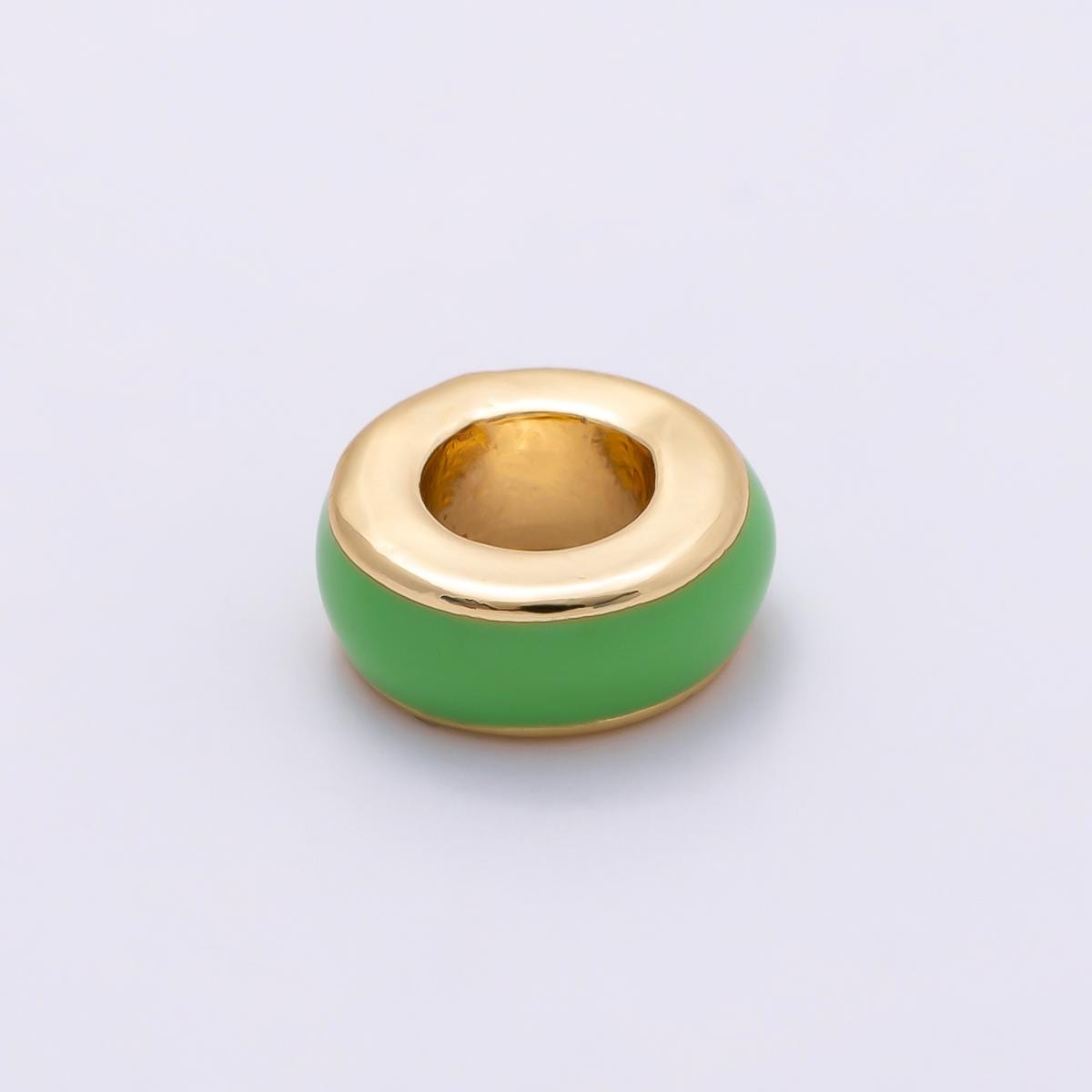 16k Gold Filled 10mm Colorful Enamel Spacer Bead Rondelle Charm Add on for Necklaces and Bracelets DIY Jewelry Making Supply | CHARMS-00313