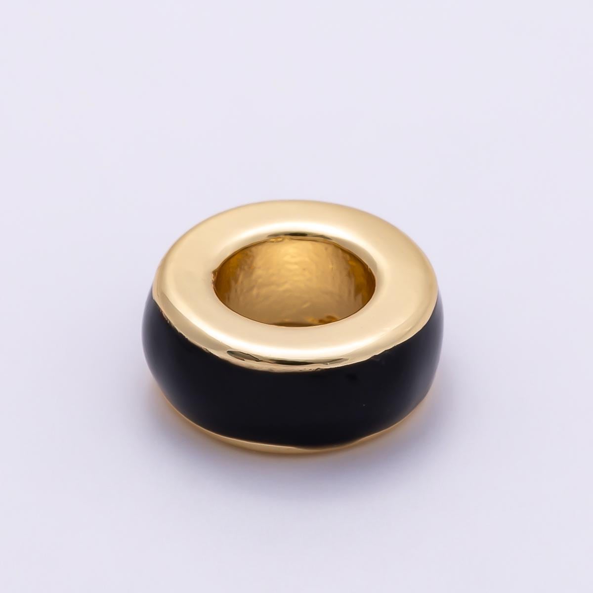 16k Gold Filled 10mm Colorful Enamel Spacer Bead Rondelle Charm Add on for Necklaces and Bracelets DIY Jewelry Making Supply | CHARMS-00313