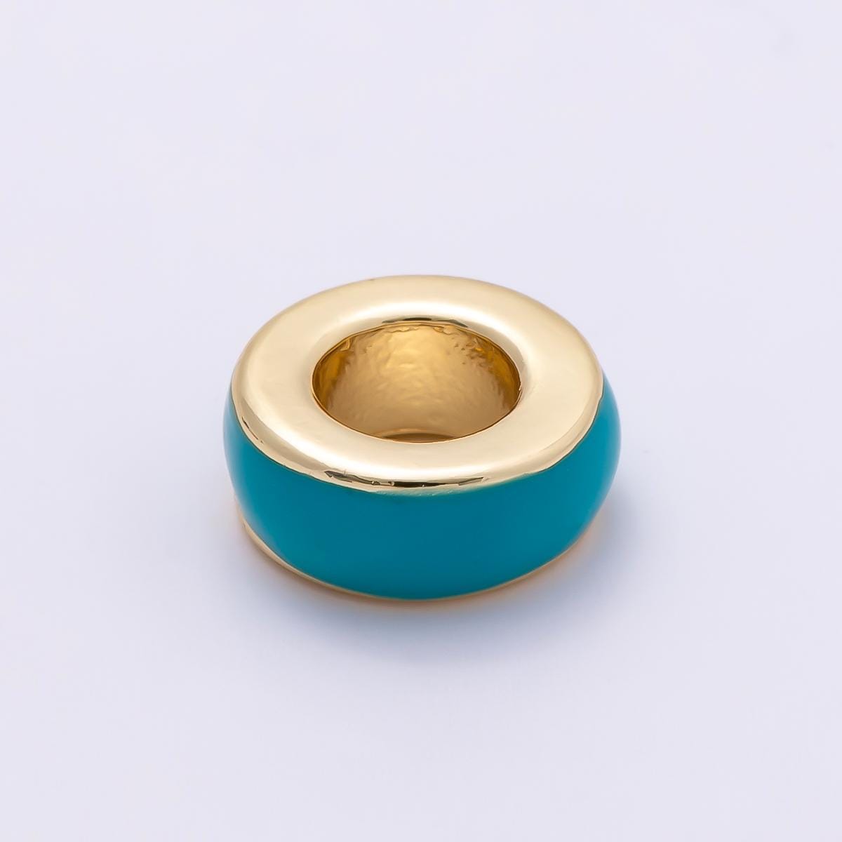16k Gold Filled 10mm Colorful Enamel Spacer Bead Rondelle Charm Add on for Necklaces and Bracelets DIY Jewelry Making Supply | CHARMS-00313