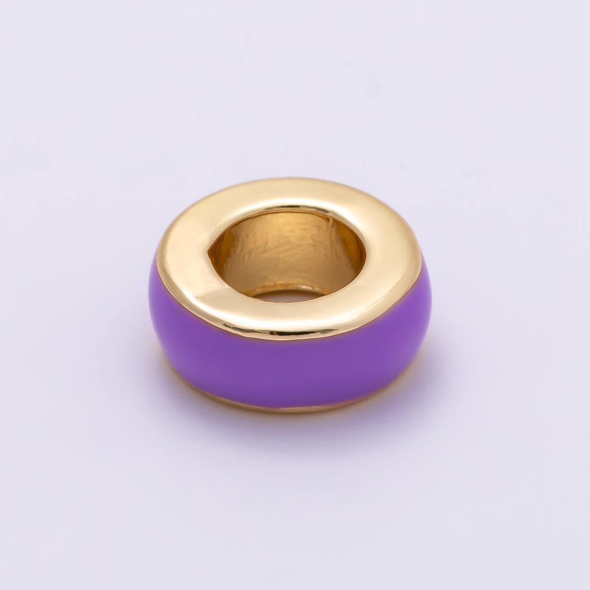 16k Gold Filled 10mm Colorful Enamel Spacer Bead Rondelle Charm Add on for Necklaces and Bracelets DIY Jewelry Making Supply | CHARMS-00313