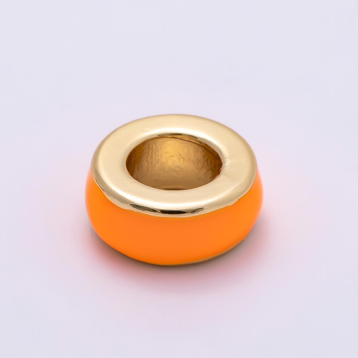 16k Gold Filled 10mm Colorful Enamel Spacer Bead Rondelle Charm Add on for Necklaces and Bracelets DIY Jewelry Making Supply | CHARMS-00313