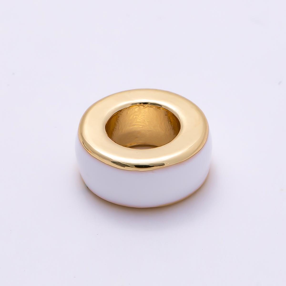 16k Gold Filled 10mm Colorful Enamel Spacer Bead Rondelle Charm Add on for Necklaces and Bracelets DIY Jewelry Making Supply | CHARMS-00313
