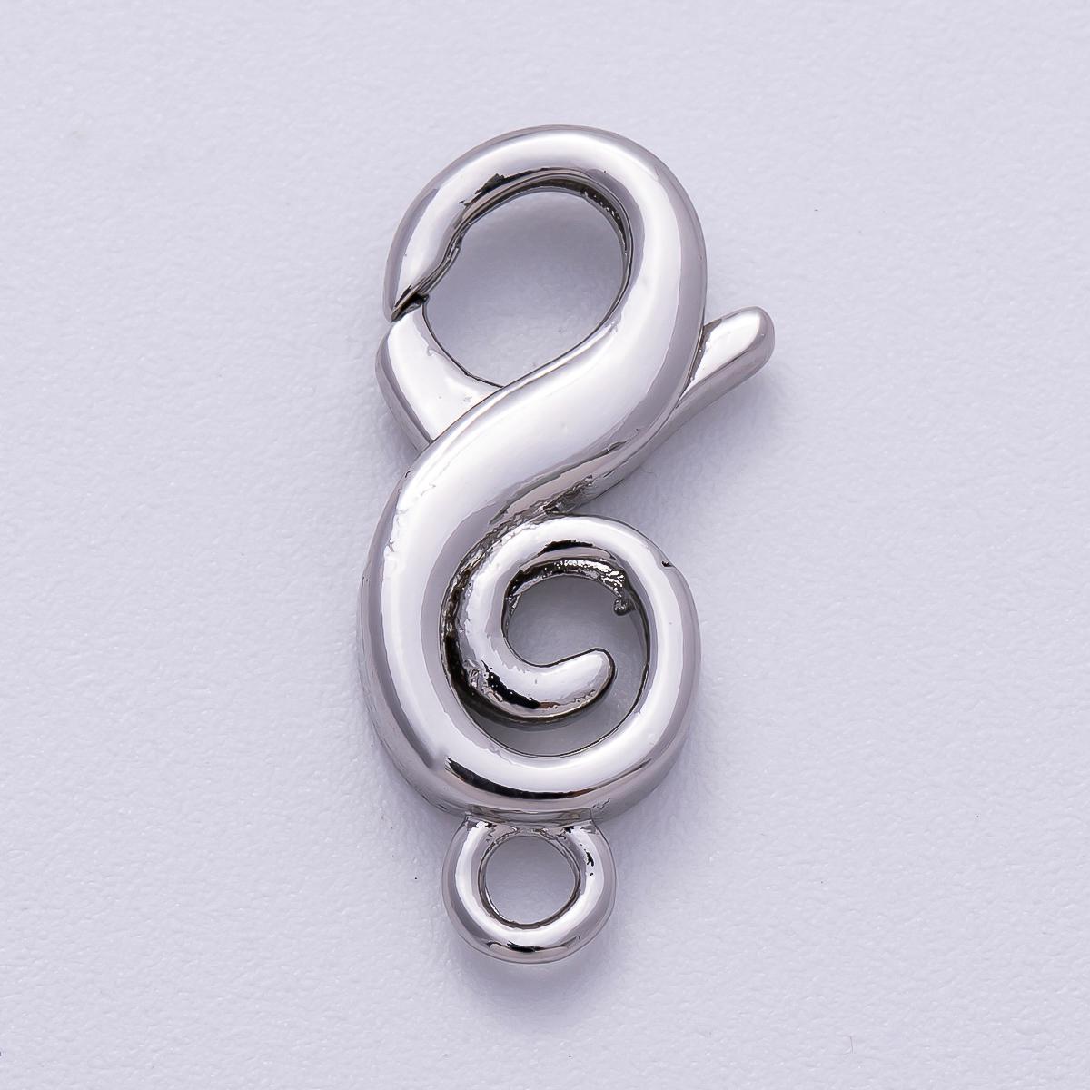 Gold or Silver Swirl Oval Clasp For End Clasp Necklace Bracelet Jewelry Making Supply 22.6 x 10.7 mm Findings-00159