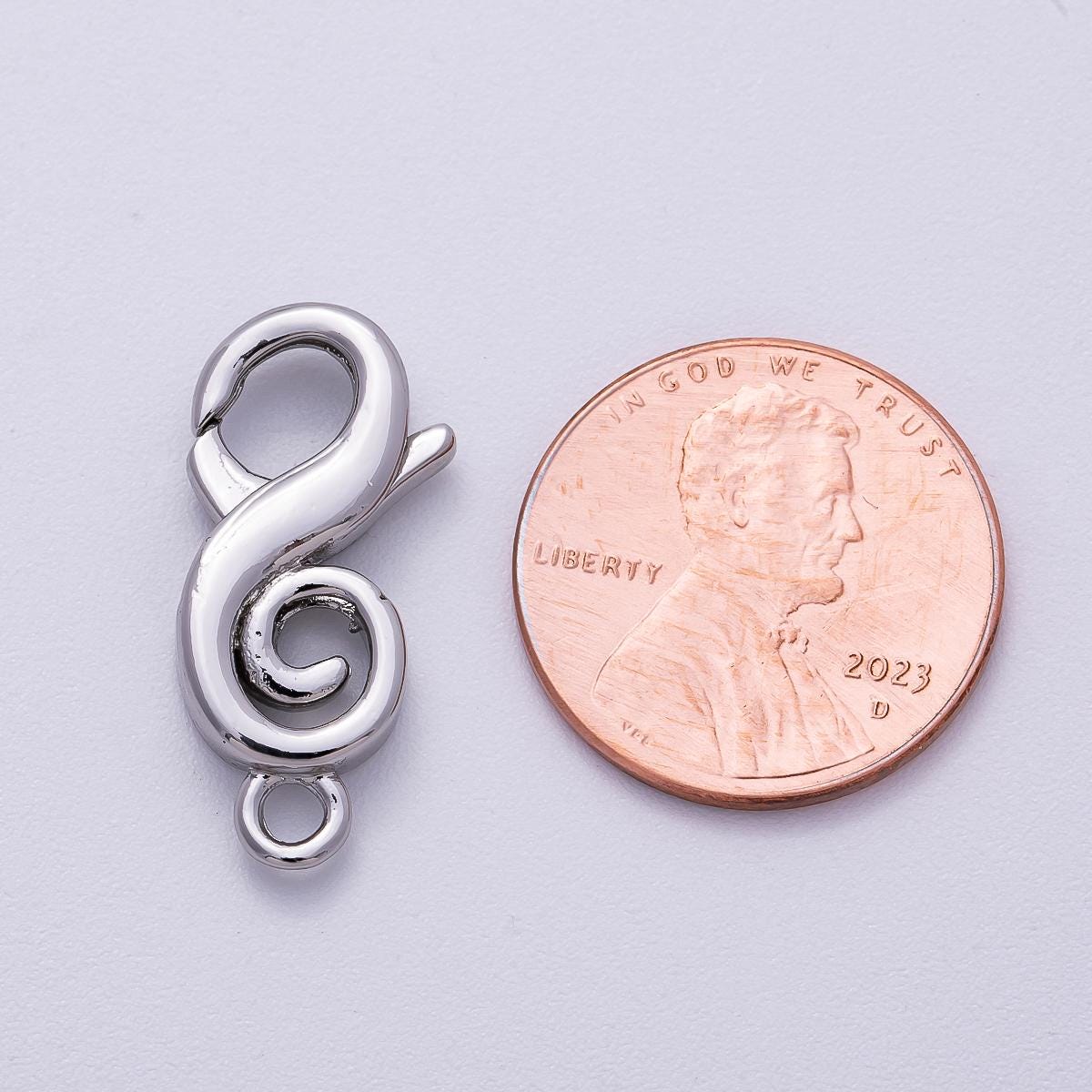 Gold or Silver Swirl Oval Clasp For End Clasp Necklace Bracelet Jewelry Making Supply 22.6 x 10.7 mm Findings-00159