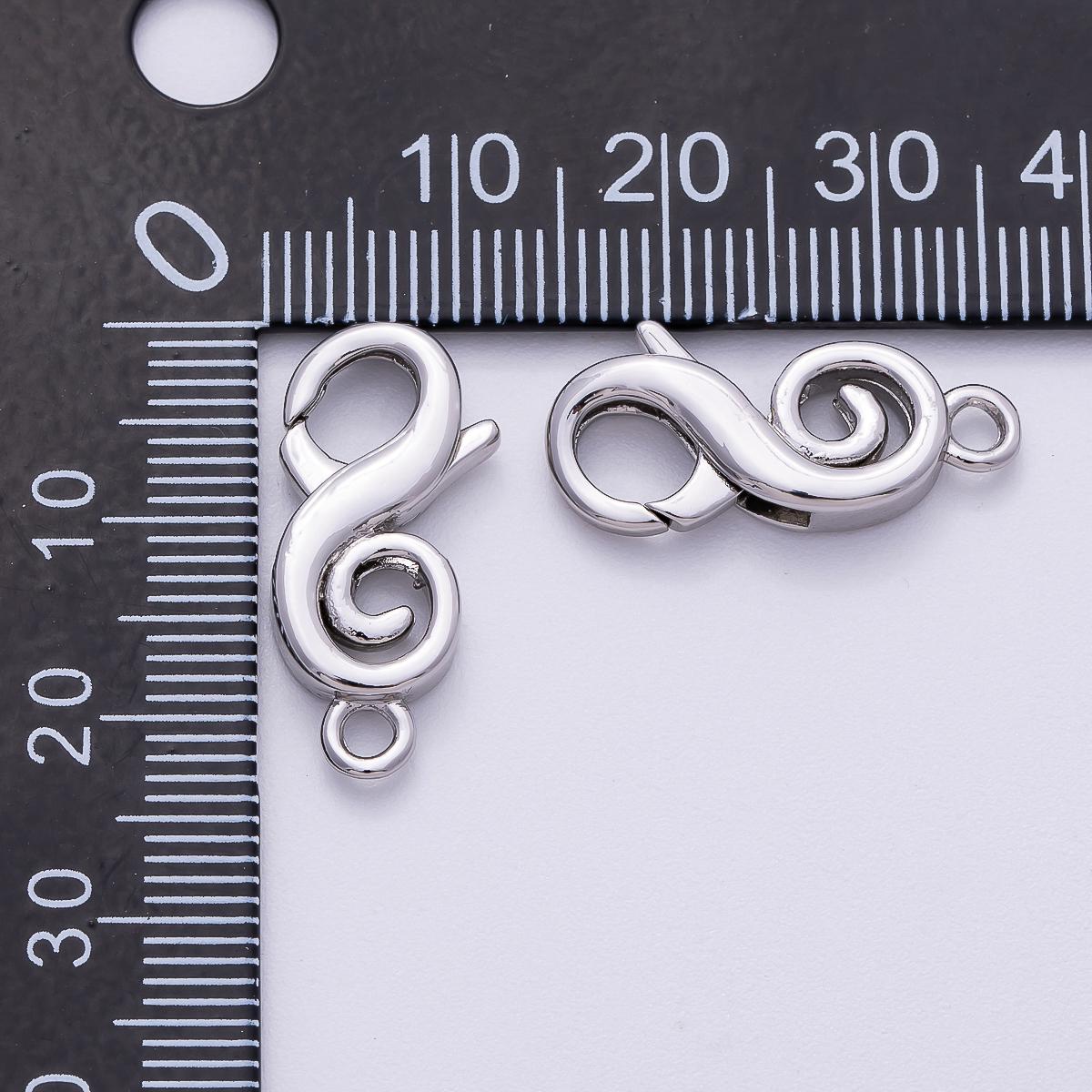 Gold or Silver Swirl Oval Clasp For End Clasp Necklace Bracelet Jewelry Making Supply 22.6 x 10.7 mm Findings-00159