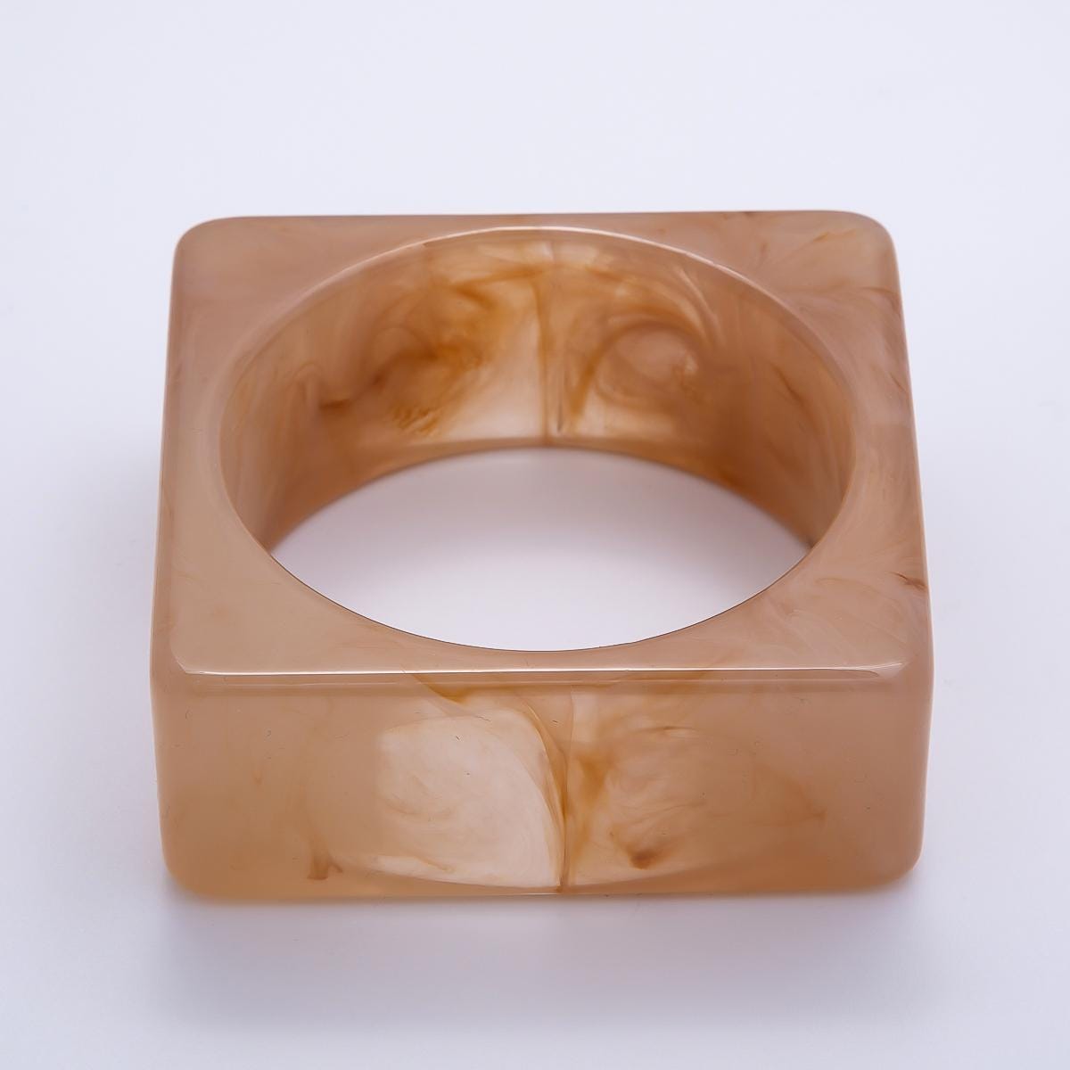 Chunky Square Resin Cuff Bracelet, Wide Acrylic Bangle Tortoiseshell Bracelet WA-4375