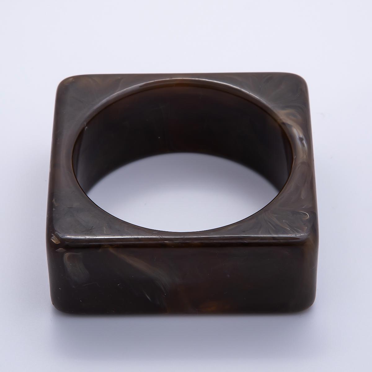 Chunky Square Resin Cuff Bracelet, Wide Acrylic Bangle Tortoiseshell Bracelet WA-4375