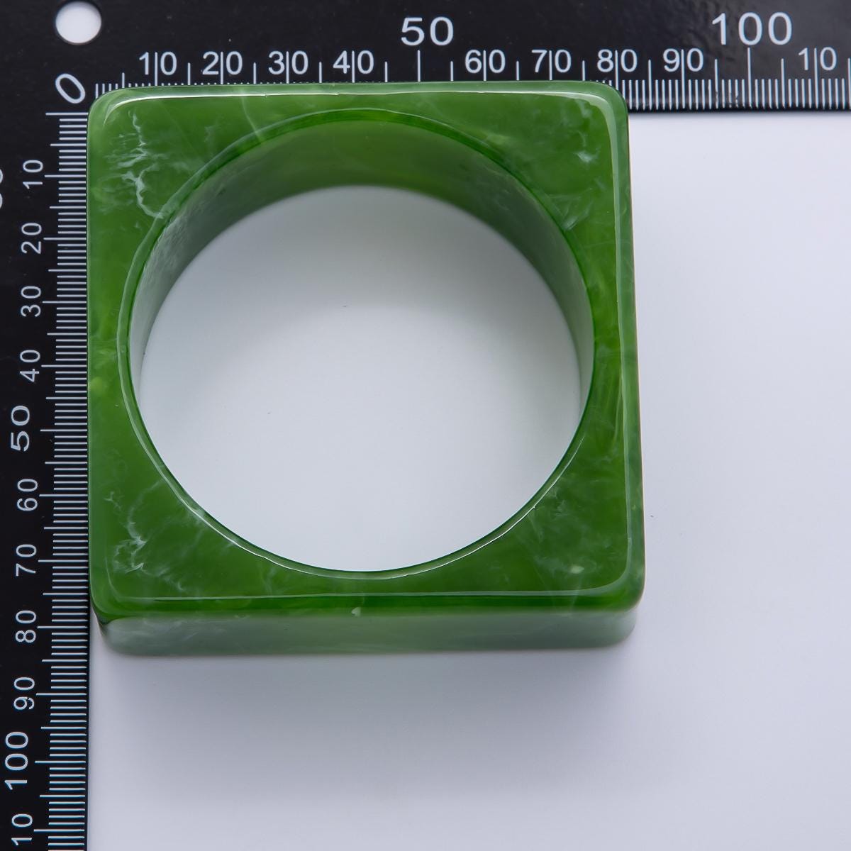 Chunky Square Resin Cuff Bracelet, Wide Acrylic Bangle Tortoiseshell Bracelet WA-4375