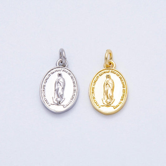 18K Gold Filled Dainty Virgin Mary Pendant Our Lady of Guadalupe Charm | CHARMS-645