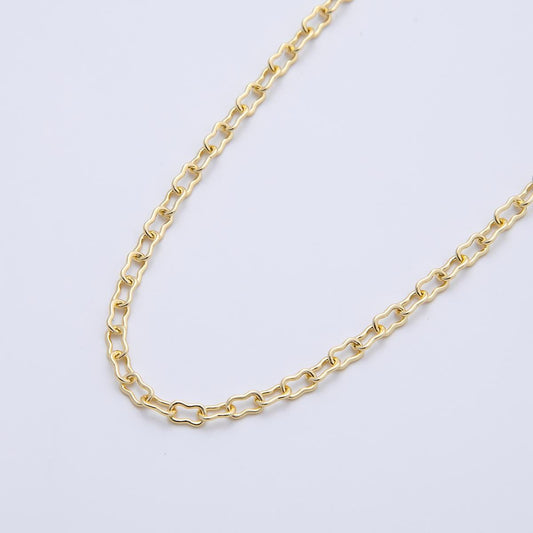 Dainty gold oval paper clip chain perfect layering link necklace minimalist necklace elongated cable chain 18.5 inch long WA-04383