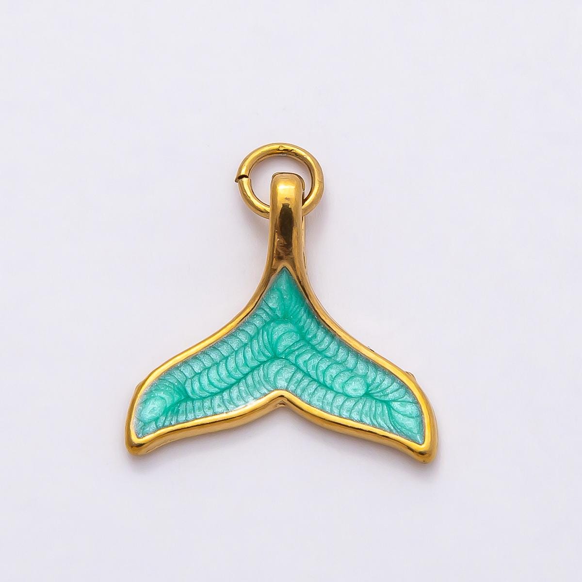18k Stainless Steel Gold Whale Tail Charms Mermaid Tail Pendant Ocean Animal Inspired Jewelry DIY Necklace Birthday Gift | CHARMS-00775
