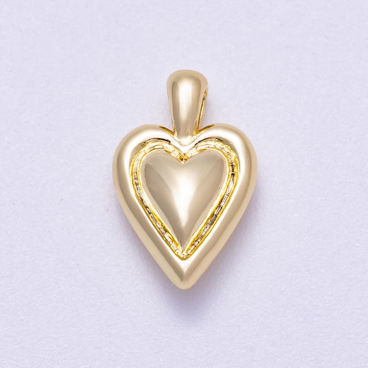 16K Gold Filled 16mm Minimalist Chubby Love Heart Pendant Dainty Jewelry DIY Jewelry Making Supply custom necklace bracelet | Charms-00632
