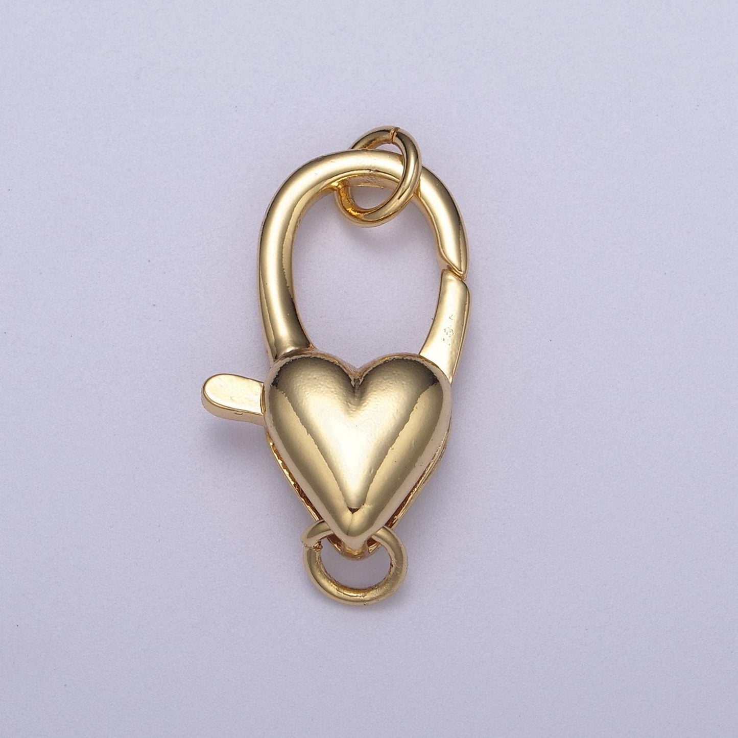 1x Gold Heart Clasp, Large Spring Ring measurement Include Loops for Necklace Bracelet Component supply for jewelry making, L-608