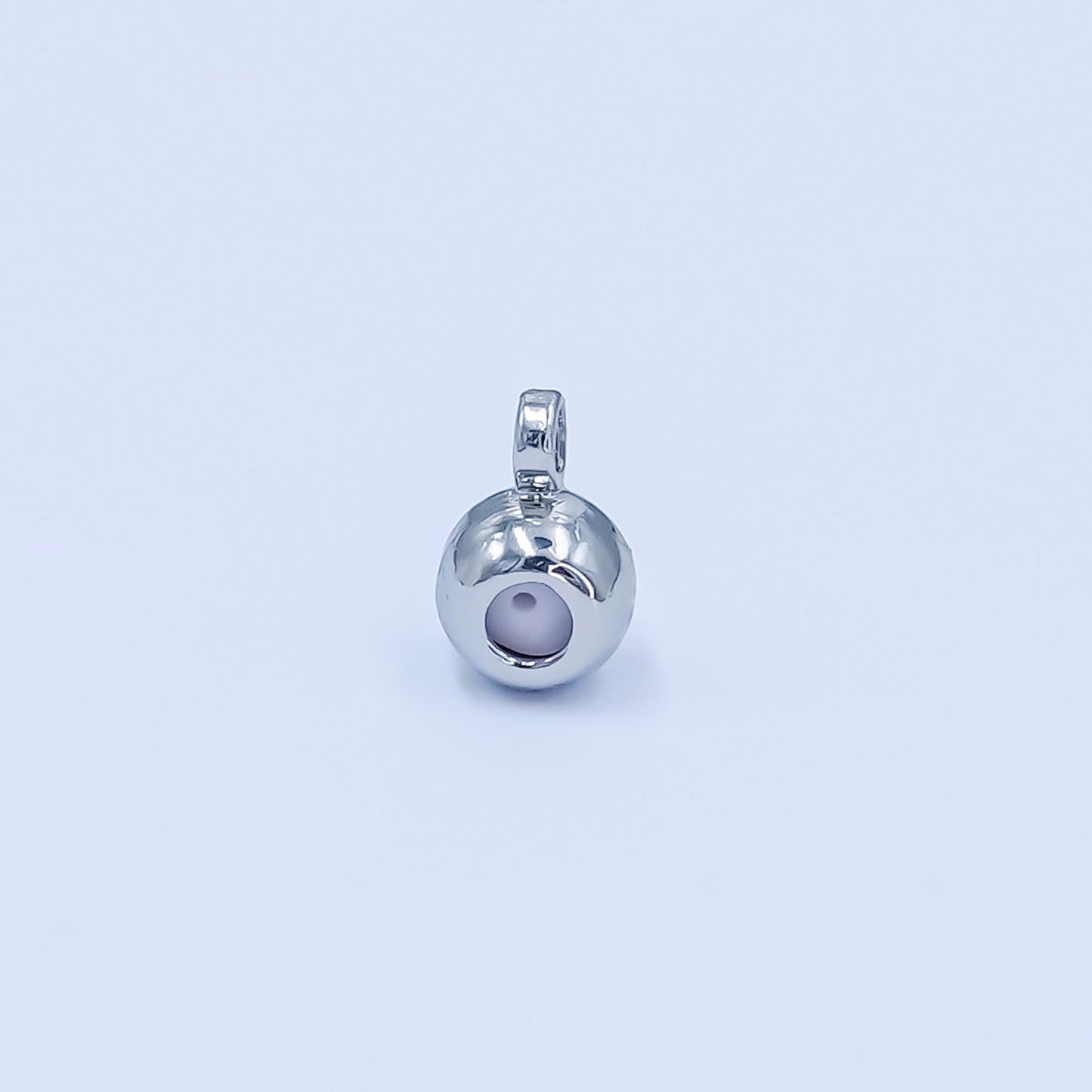Silver 4mm Round Stopper Bead with Loop Silicone Grip Slider Bead for Charm Holder DIY Jewelry Making Supply Finding | Z-01063